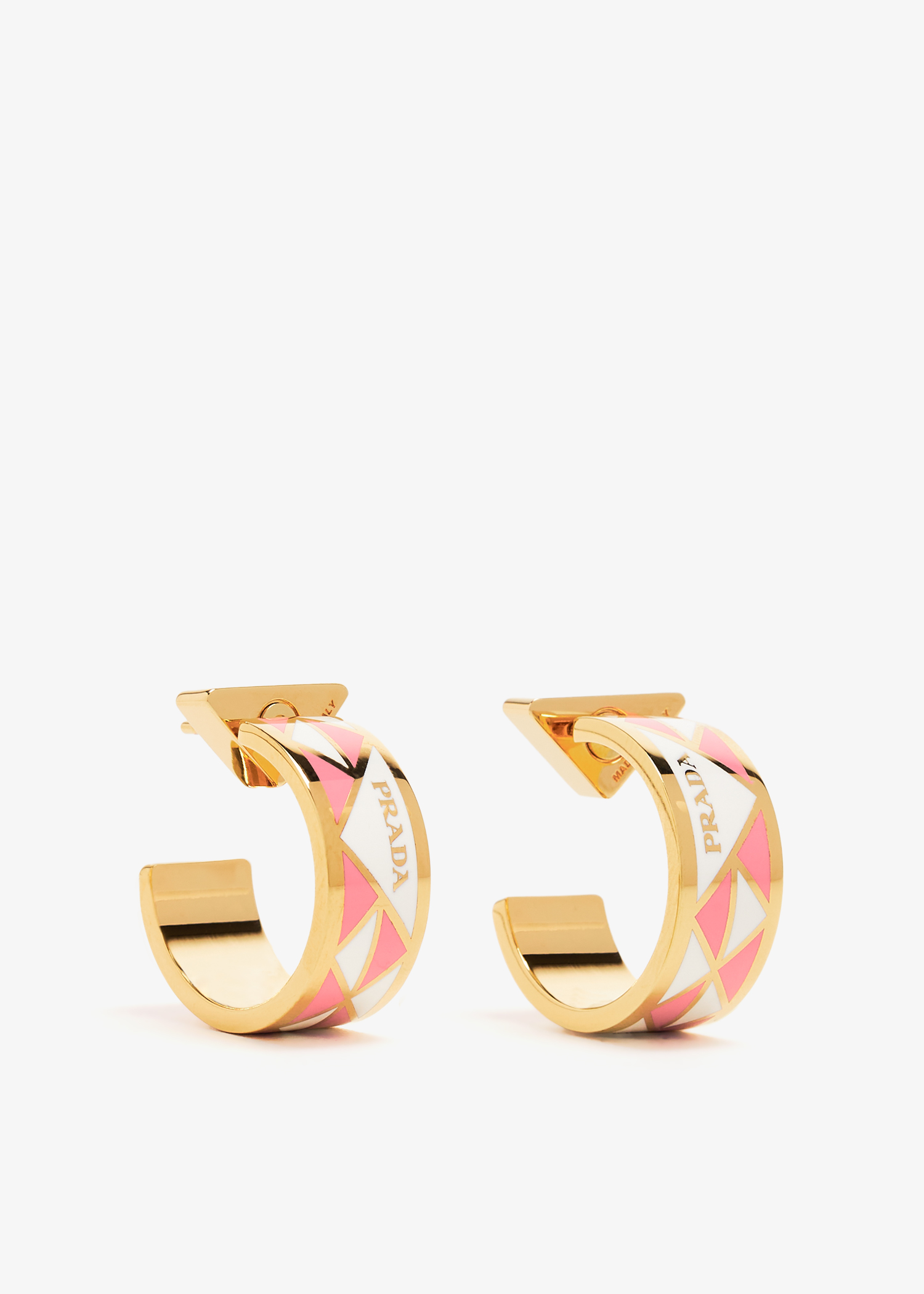 

Enameled metal earrings, Gold