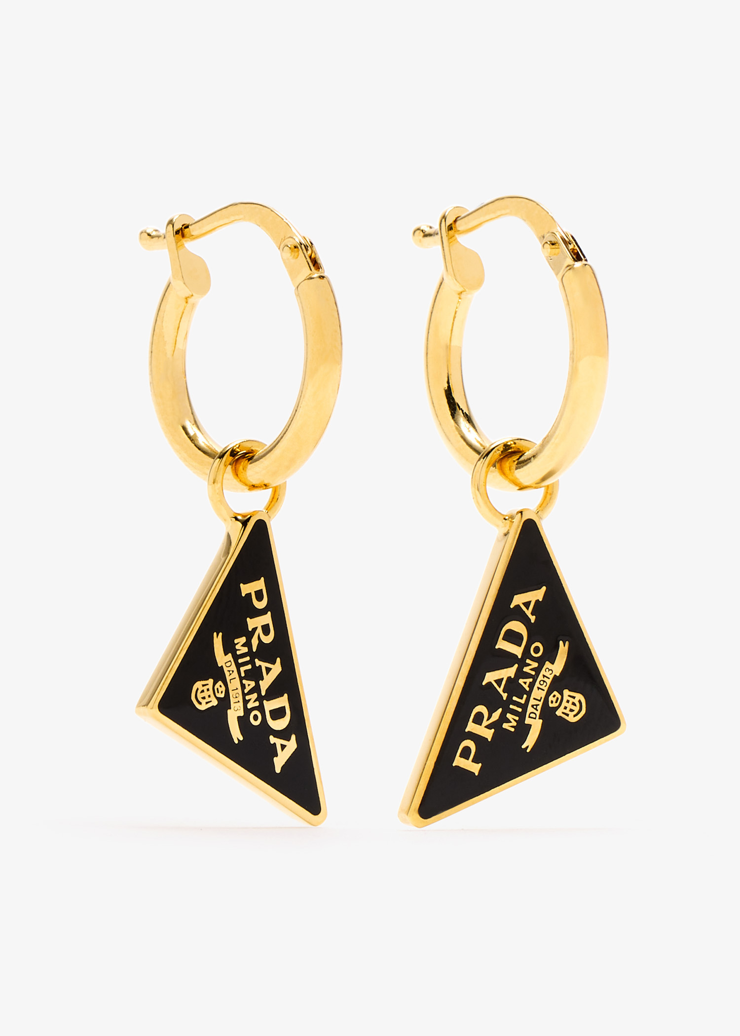 

Enameled metal earrings, Gold