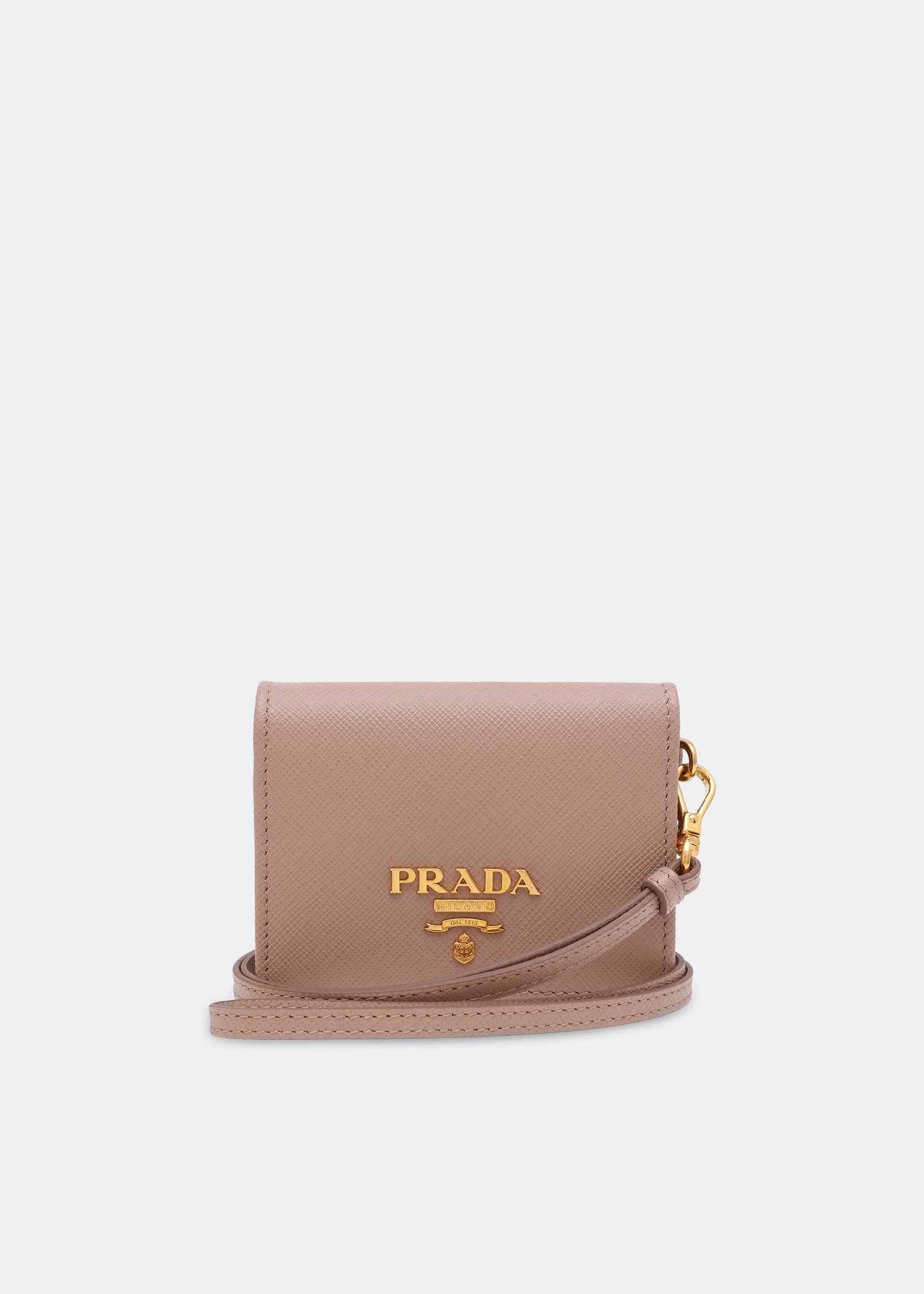 

Leather badge wallet, Beige