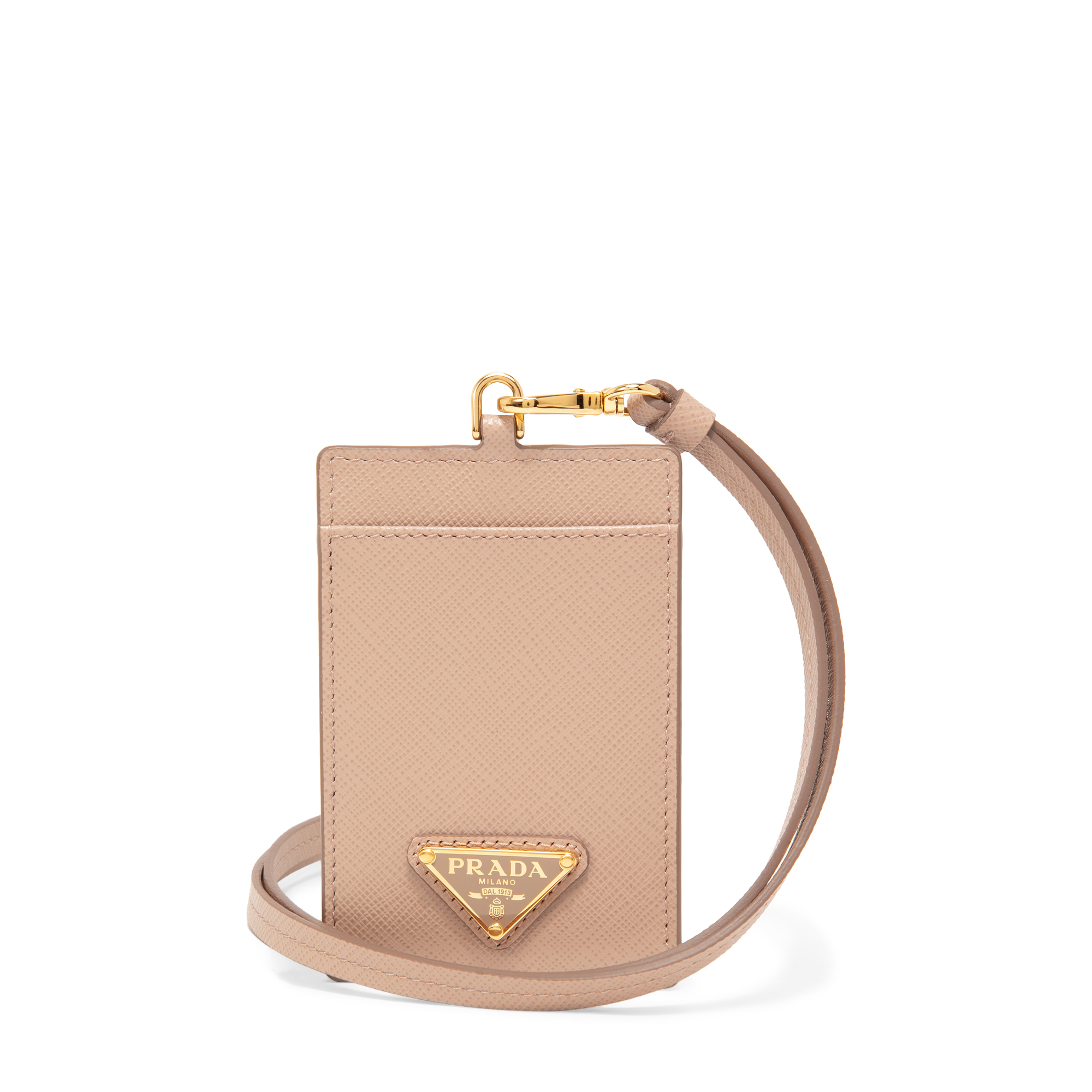 

Leather badge holder, Beige