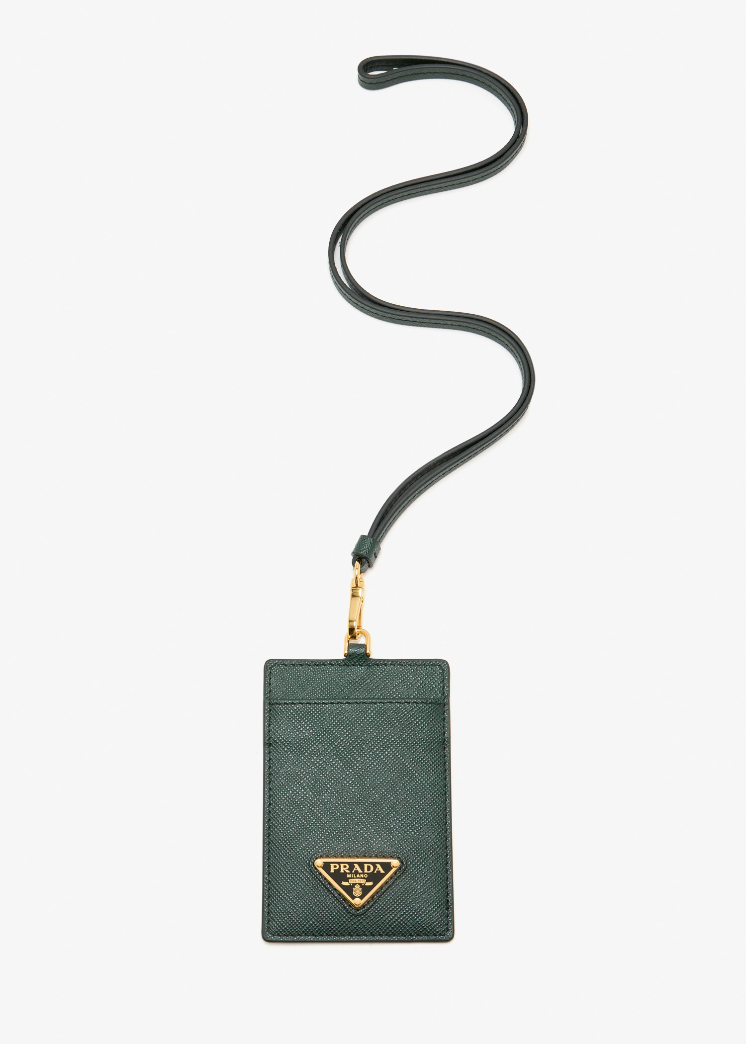 

Saffiano leather badge holder, Green
