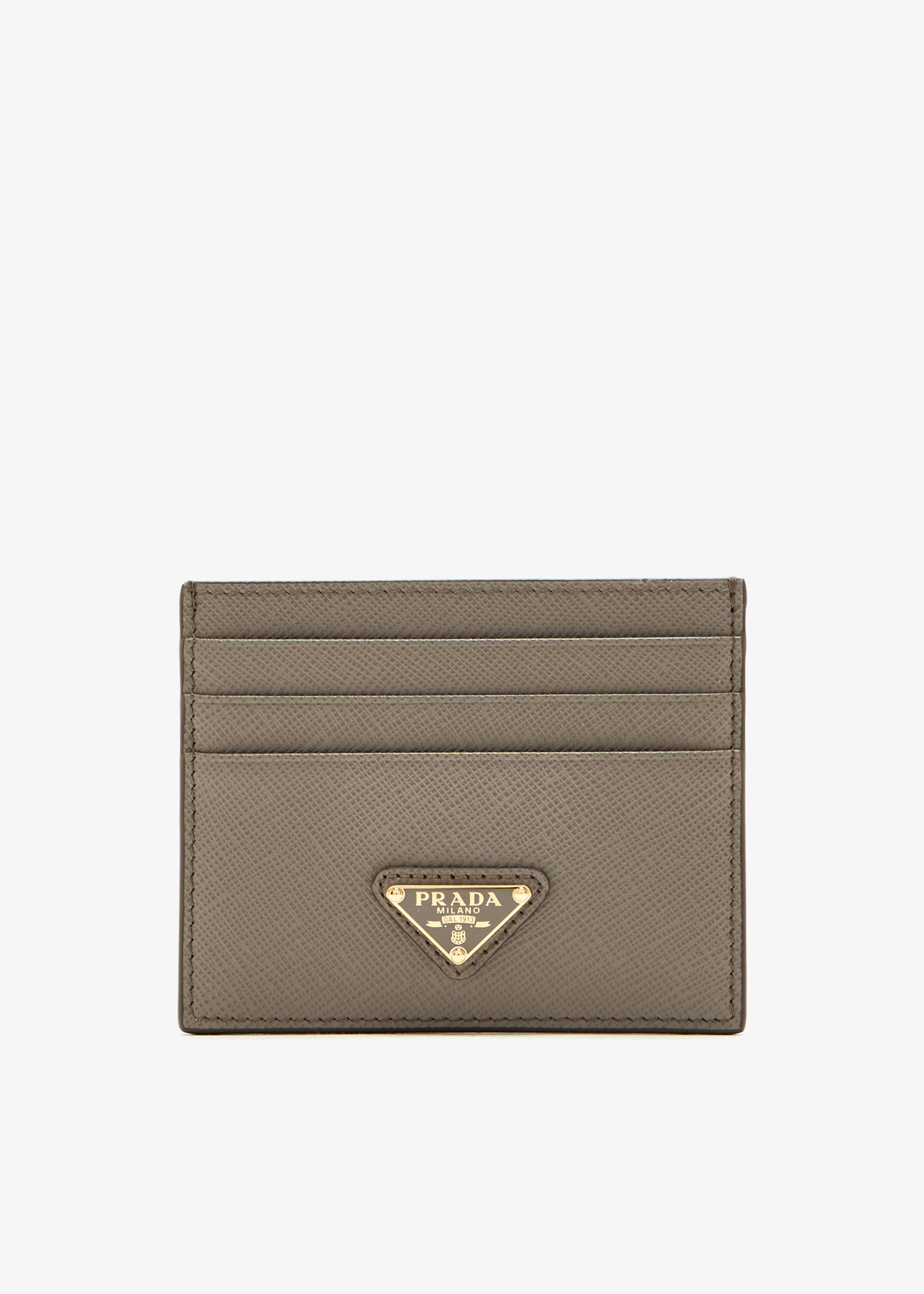 

Saffiano leather card holder, Grey