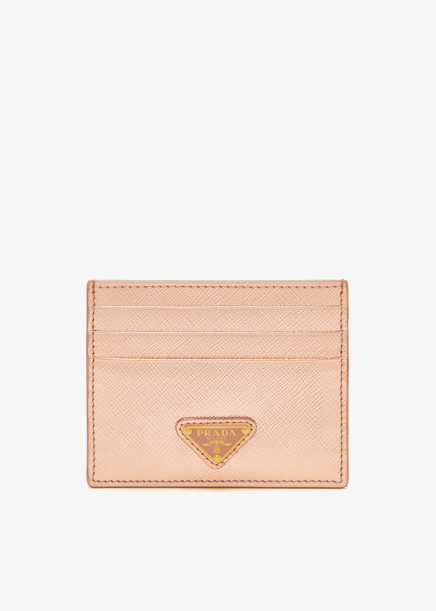 

Saffiano leather card holder, Pink