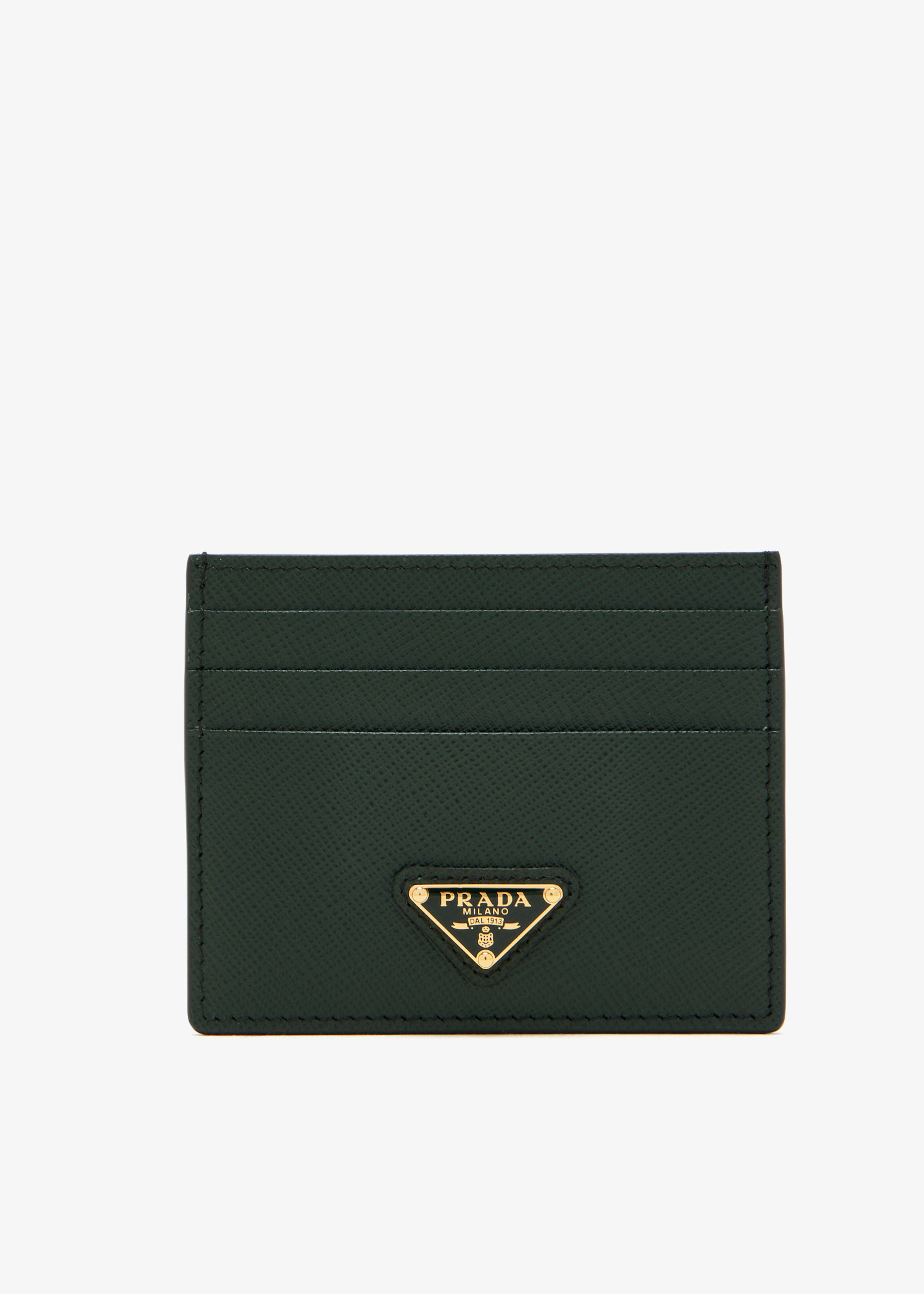 

Saffiano leather card holder, Green