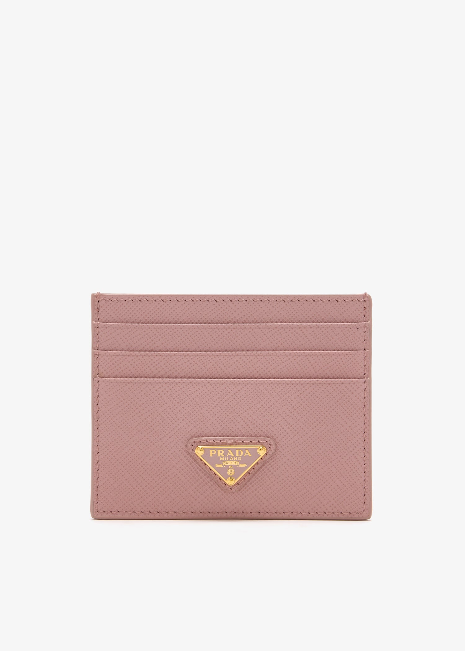 

Saffiano leather card holder, Pink