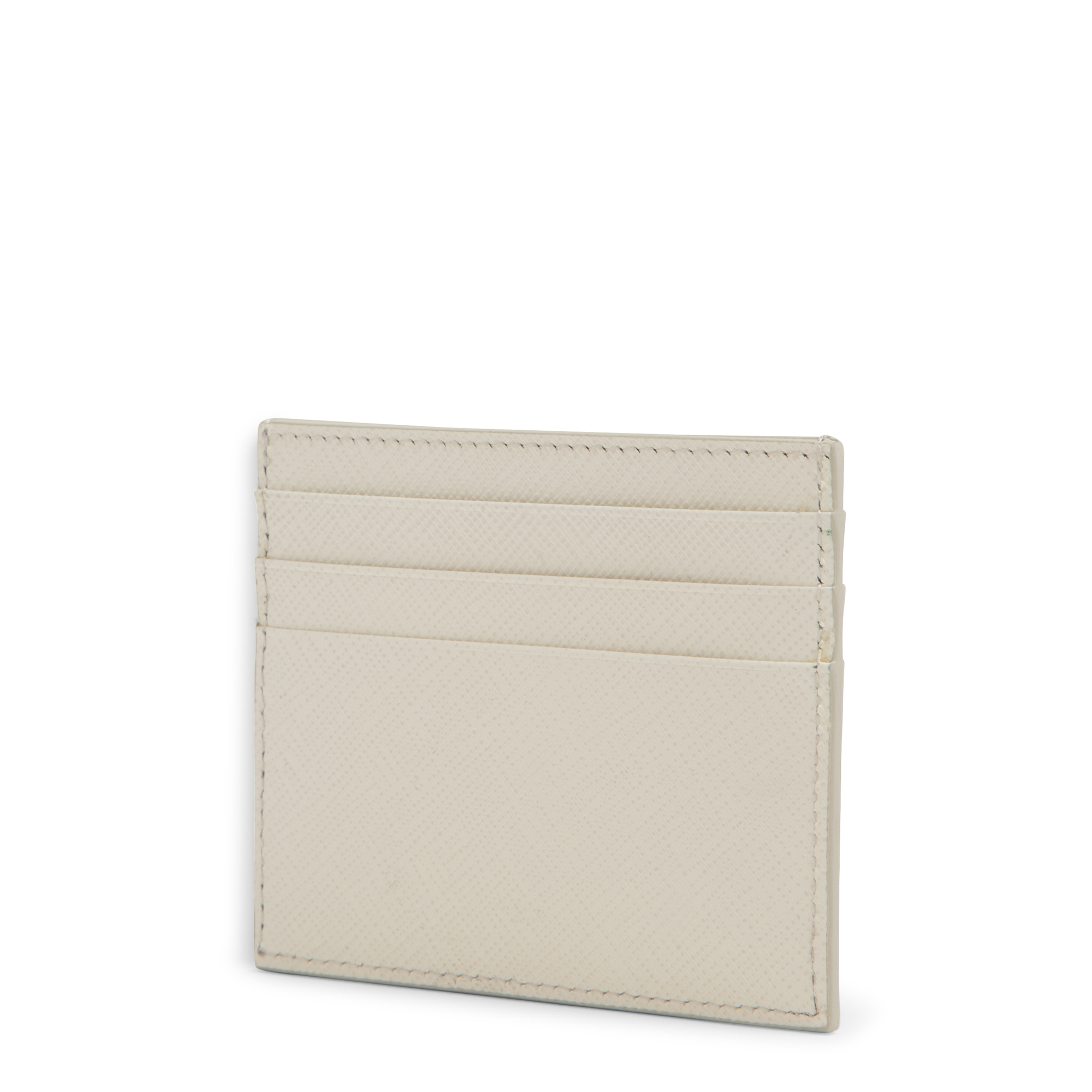

Saffiano leather card holder, White