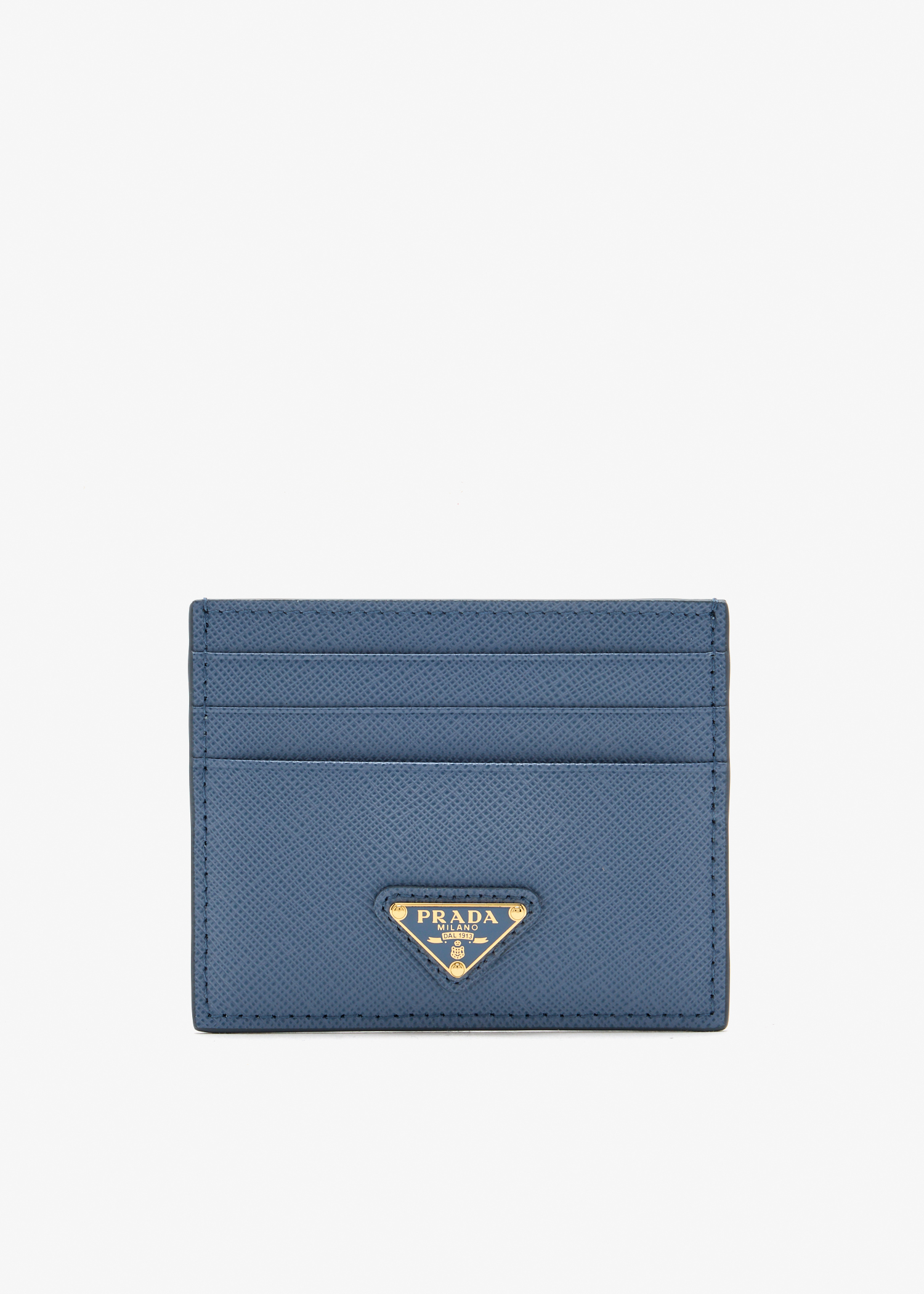 

Saffiano leather card holder, Blue