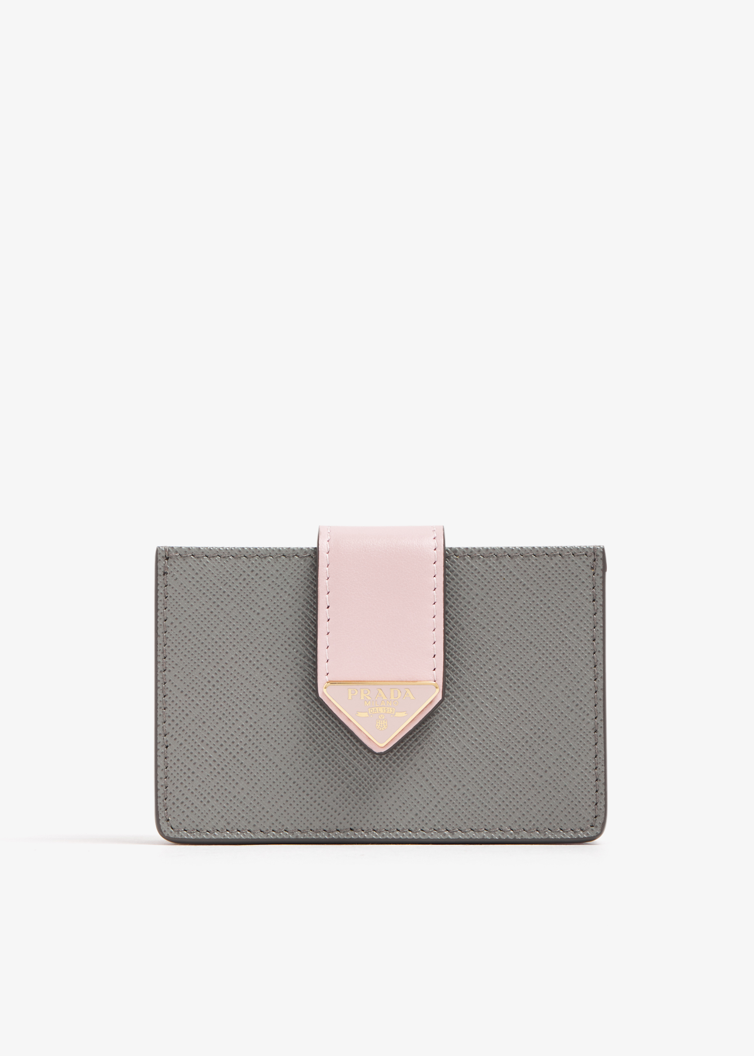 

Saffiano and leather cardholder, Grey