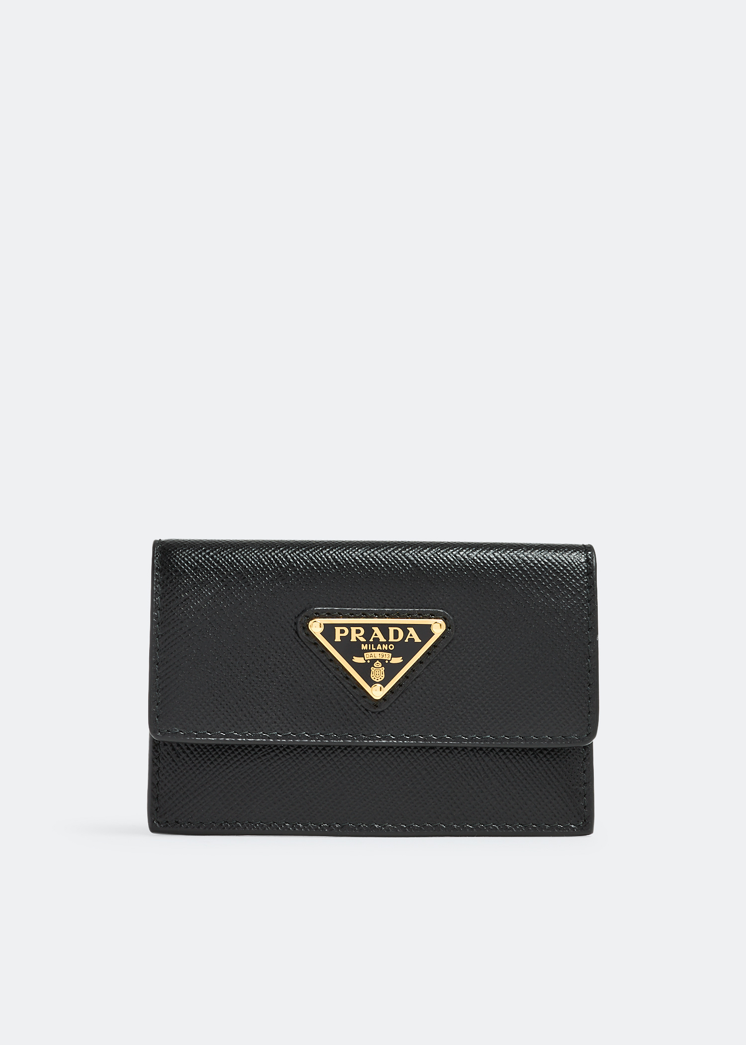 

Saffiano leather card holder, Black