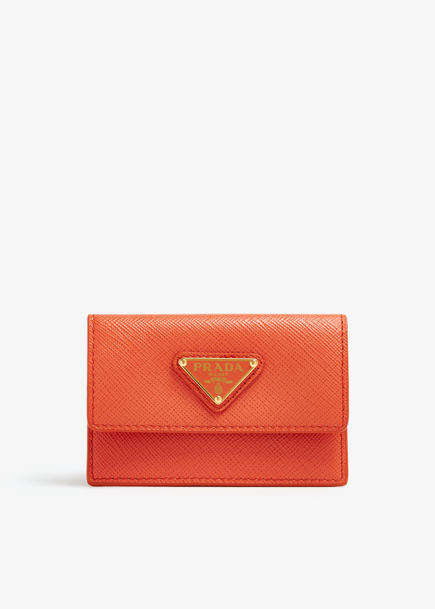 

Saffiano leather card holder, Orange