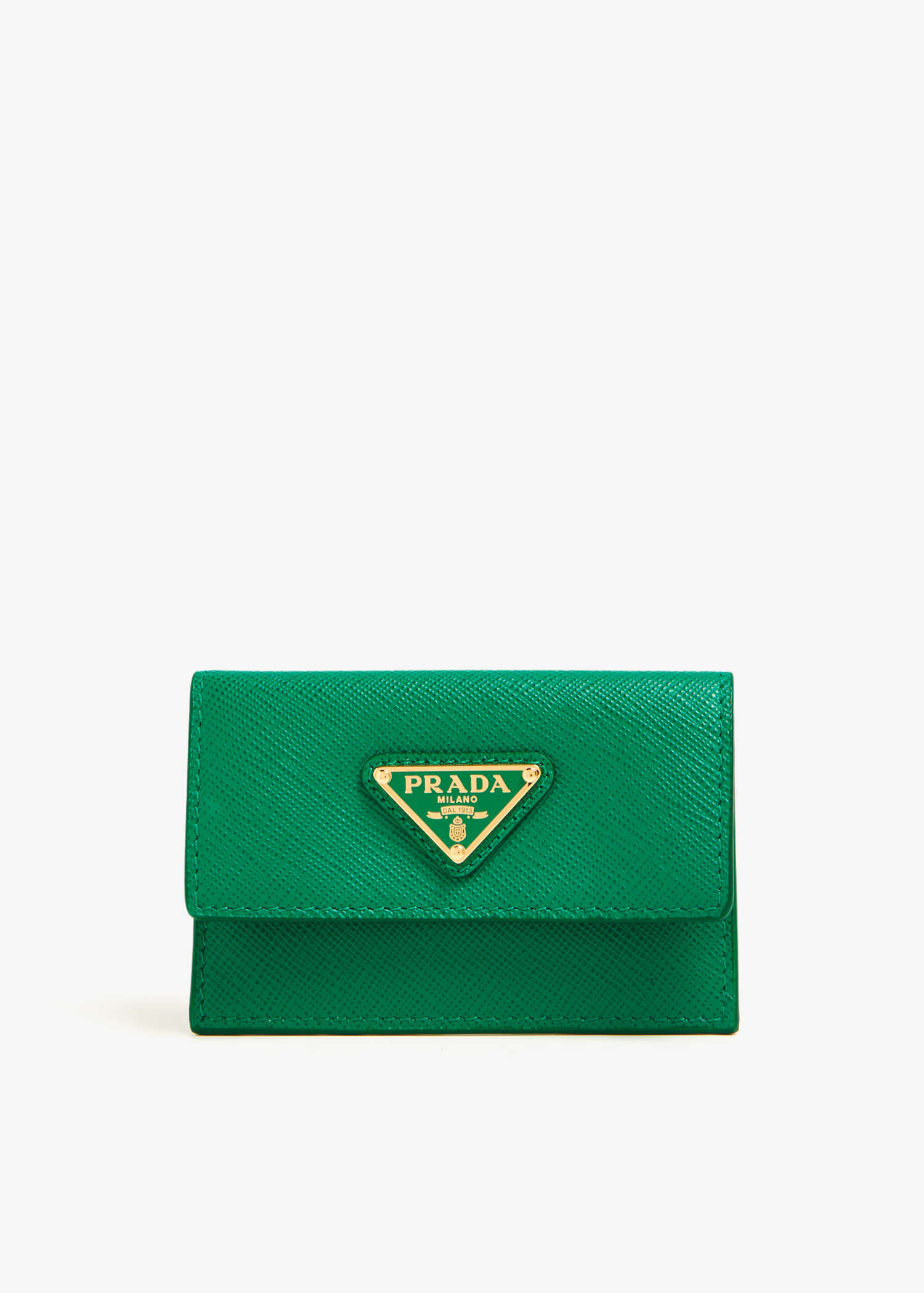 

Saffiano leather card holder, Green