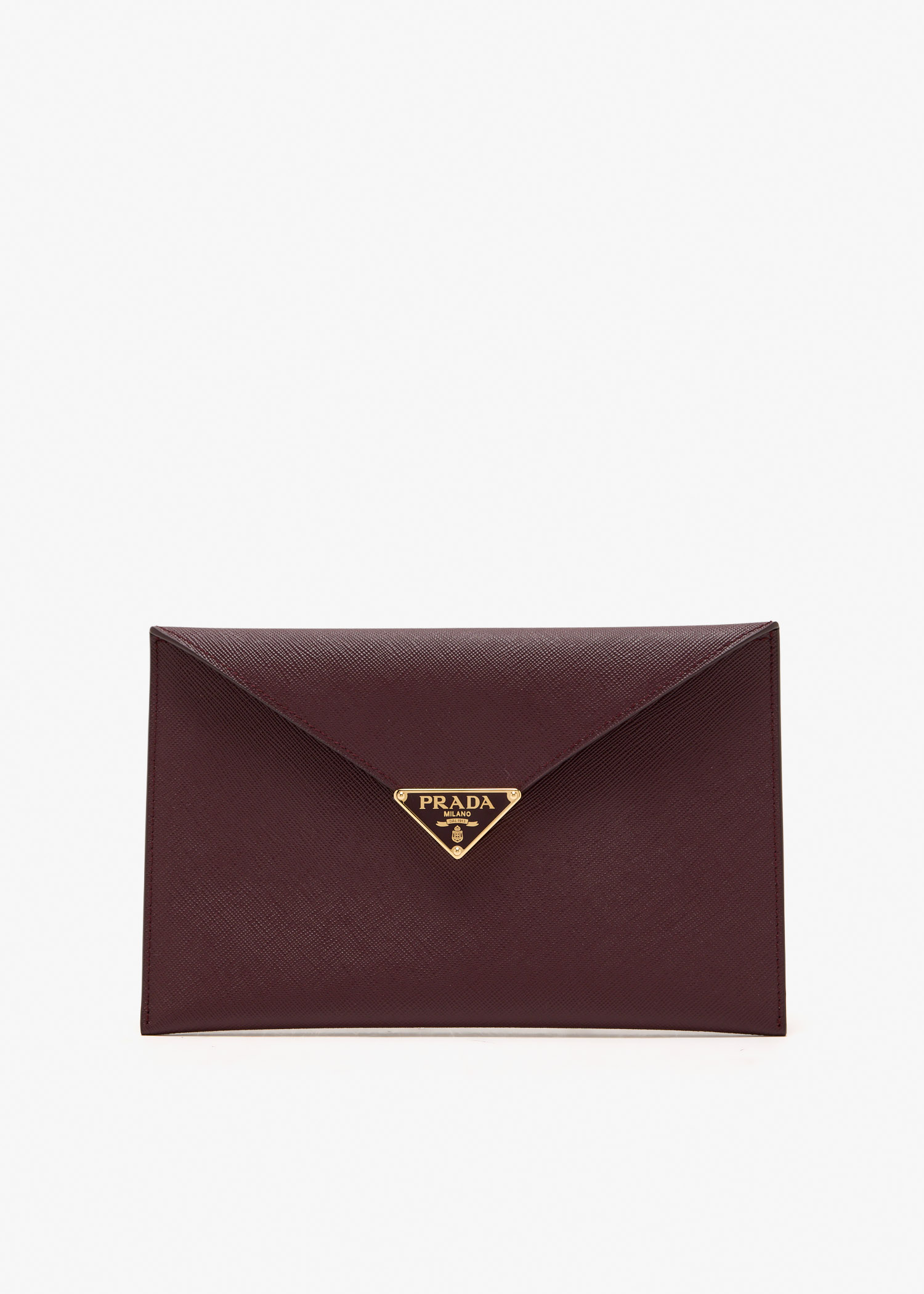 

Saffiano leather envelope clutch, Burgundy