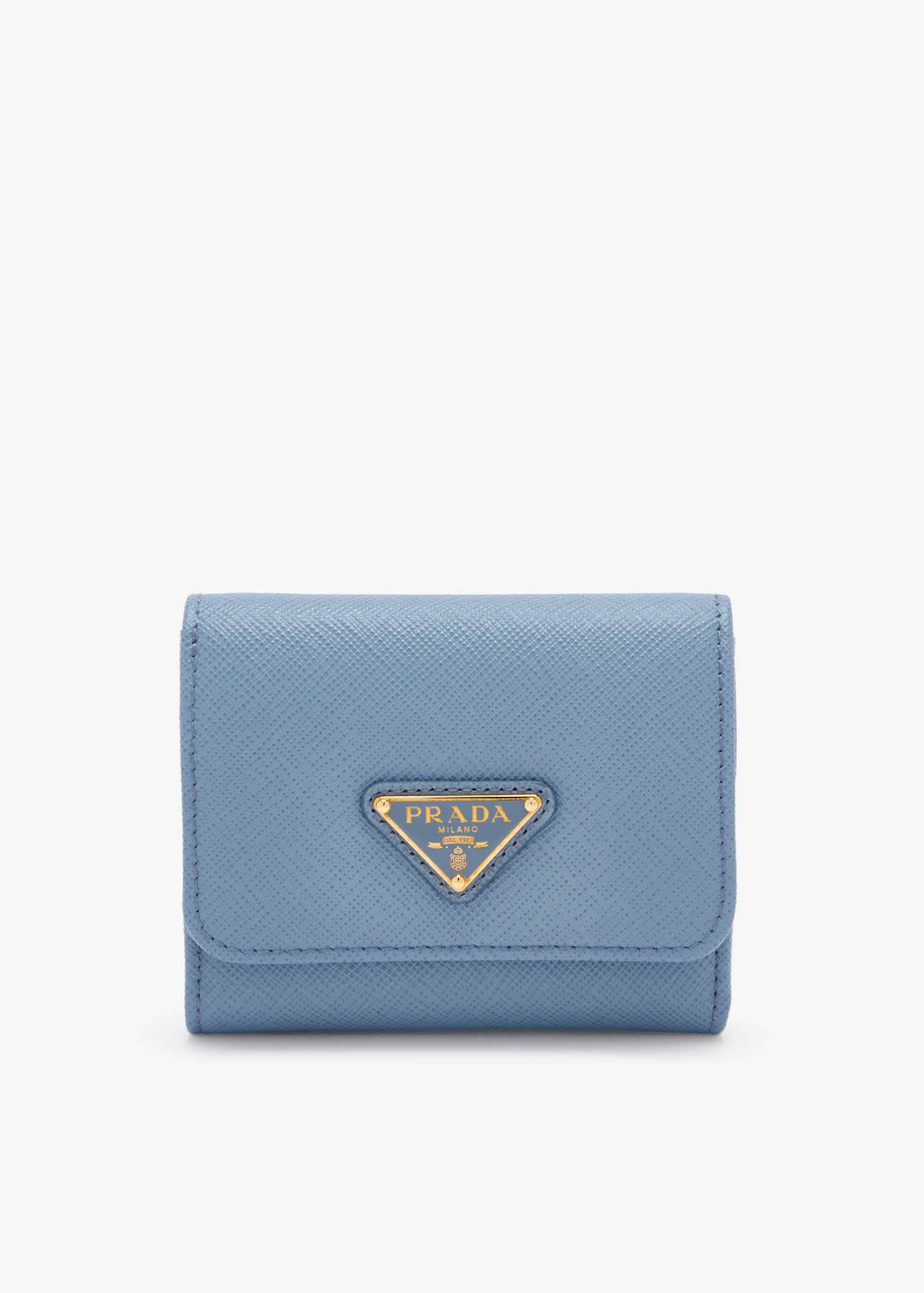 

Small Saffiano leather wallet, Blue