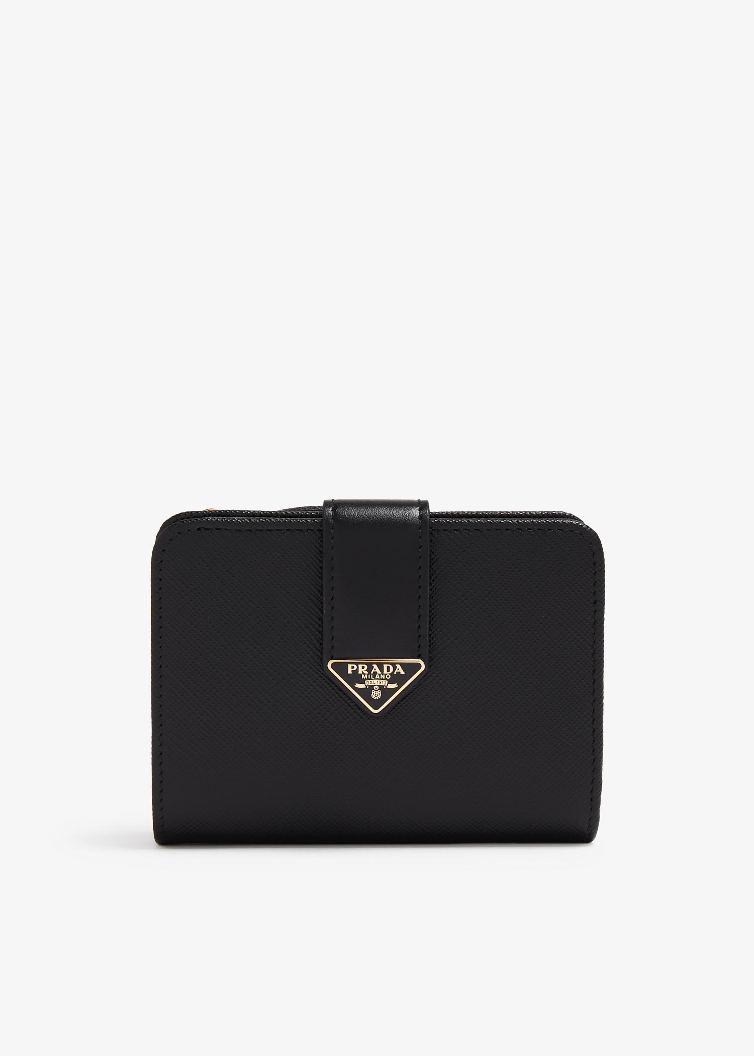 

Small Saffiano leather wallet, Black