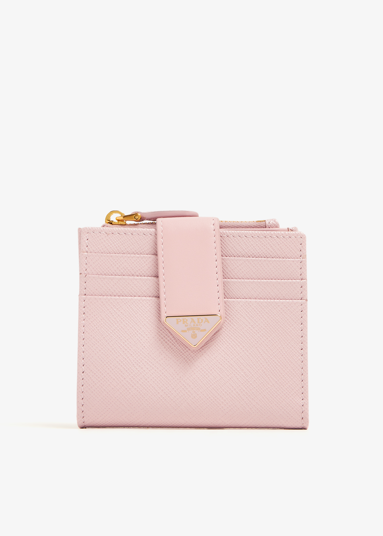 

Small Saffiano leather wallet, Pink