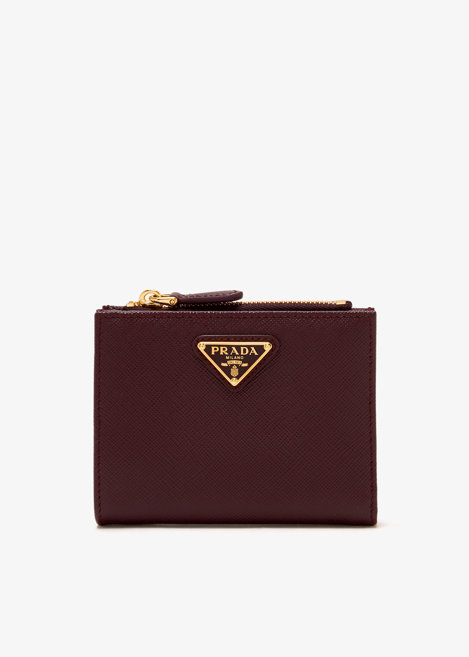 

Small Saffiano leather wallet, Burgundy