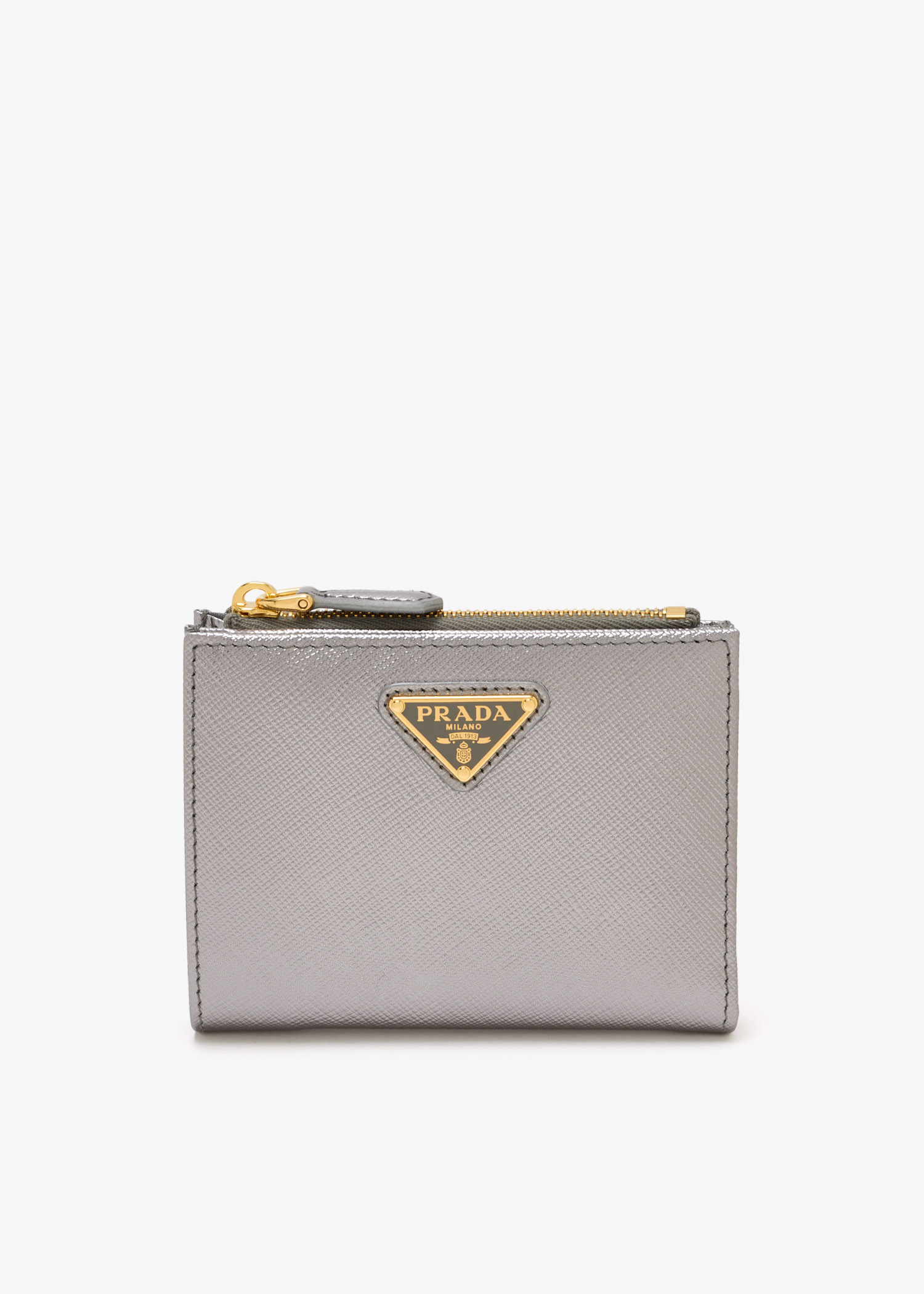 

Small Saffiano leather wallet, Silver