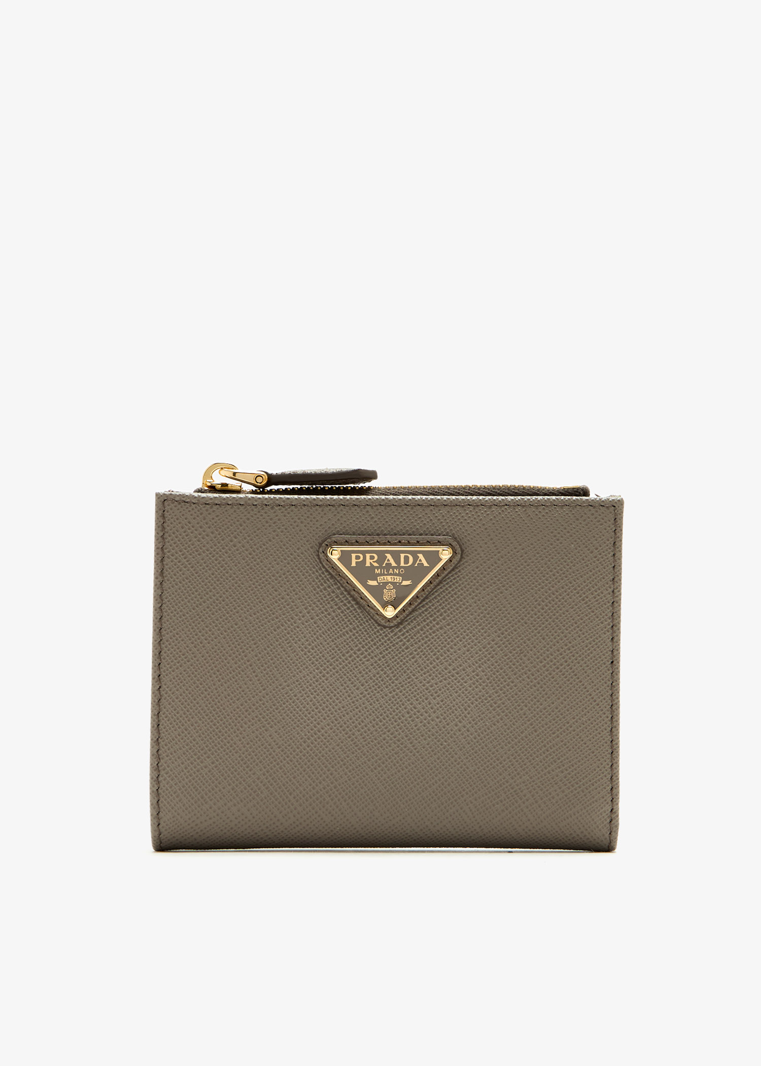 

Small Saffiano leather wallet, Grey