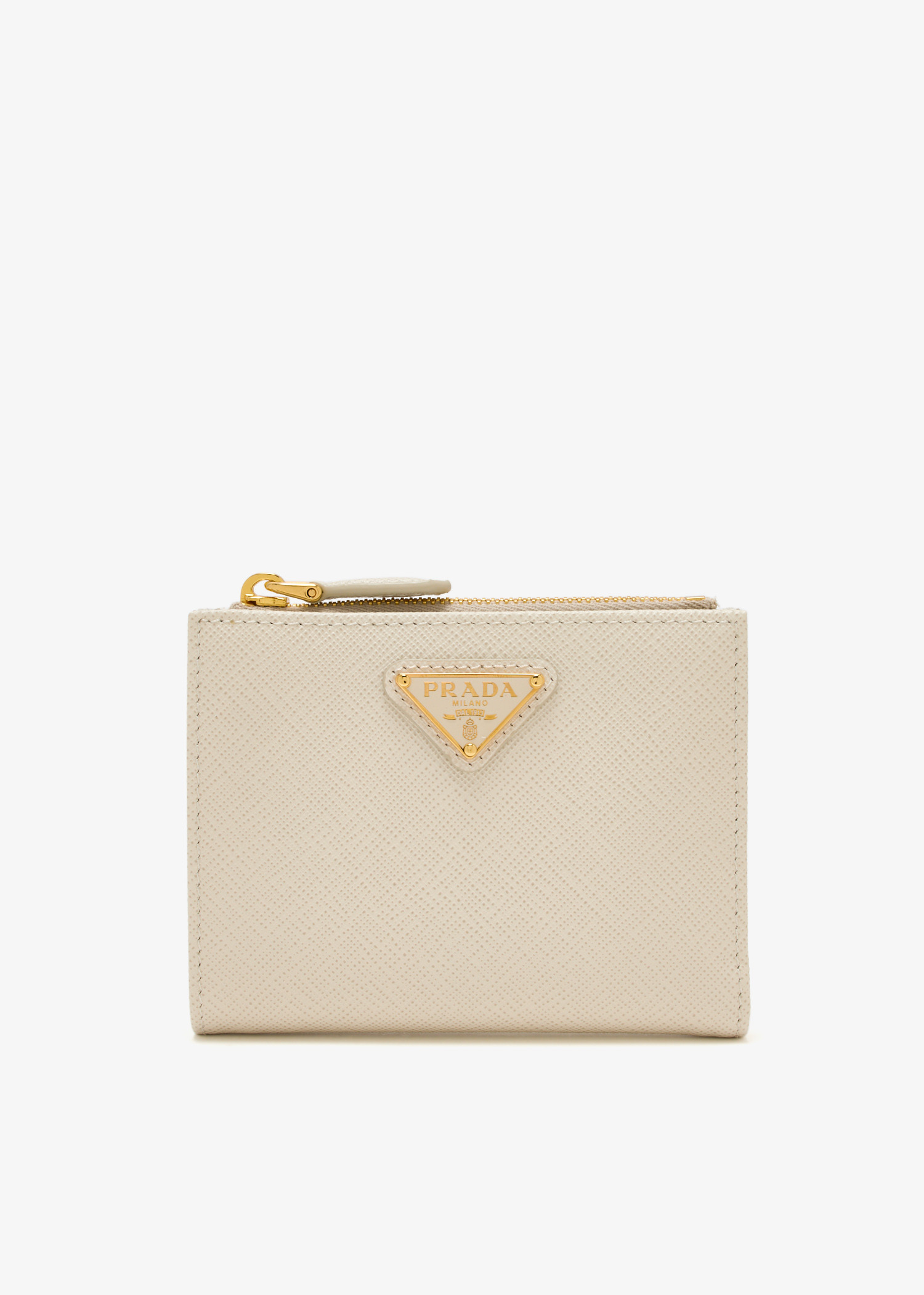 

Small Saffiano leather wallet, White