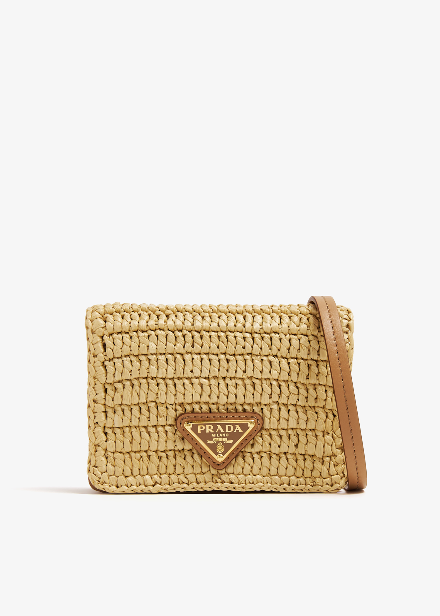 

Woven fabric card holder, Beige