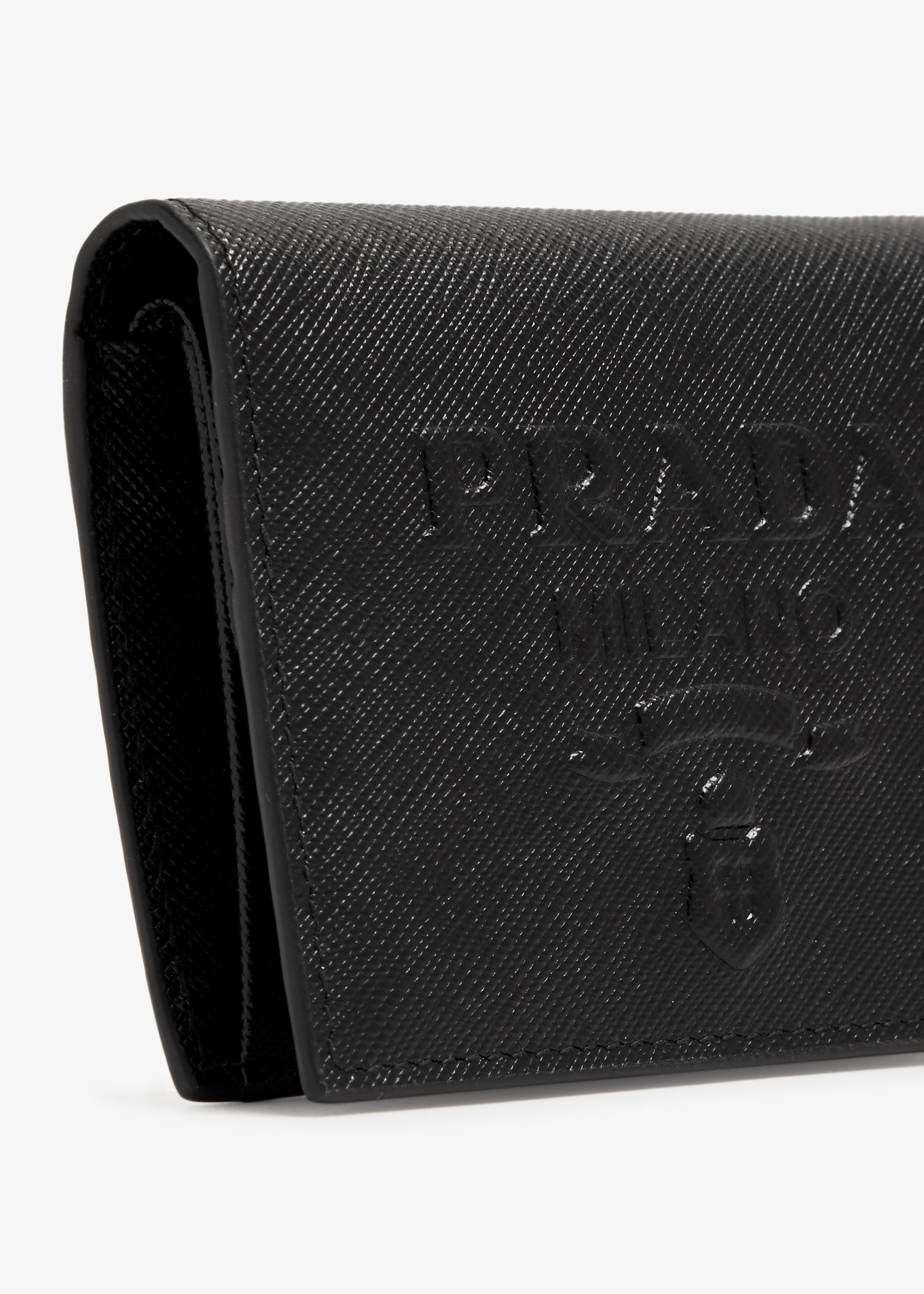 

Small Saffiano leather wallet, Black