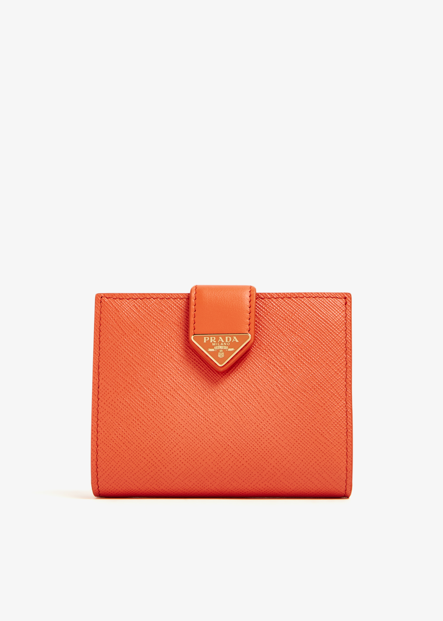 

Small Saffiano leather wallet, Orange