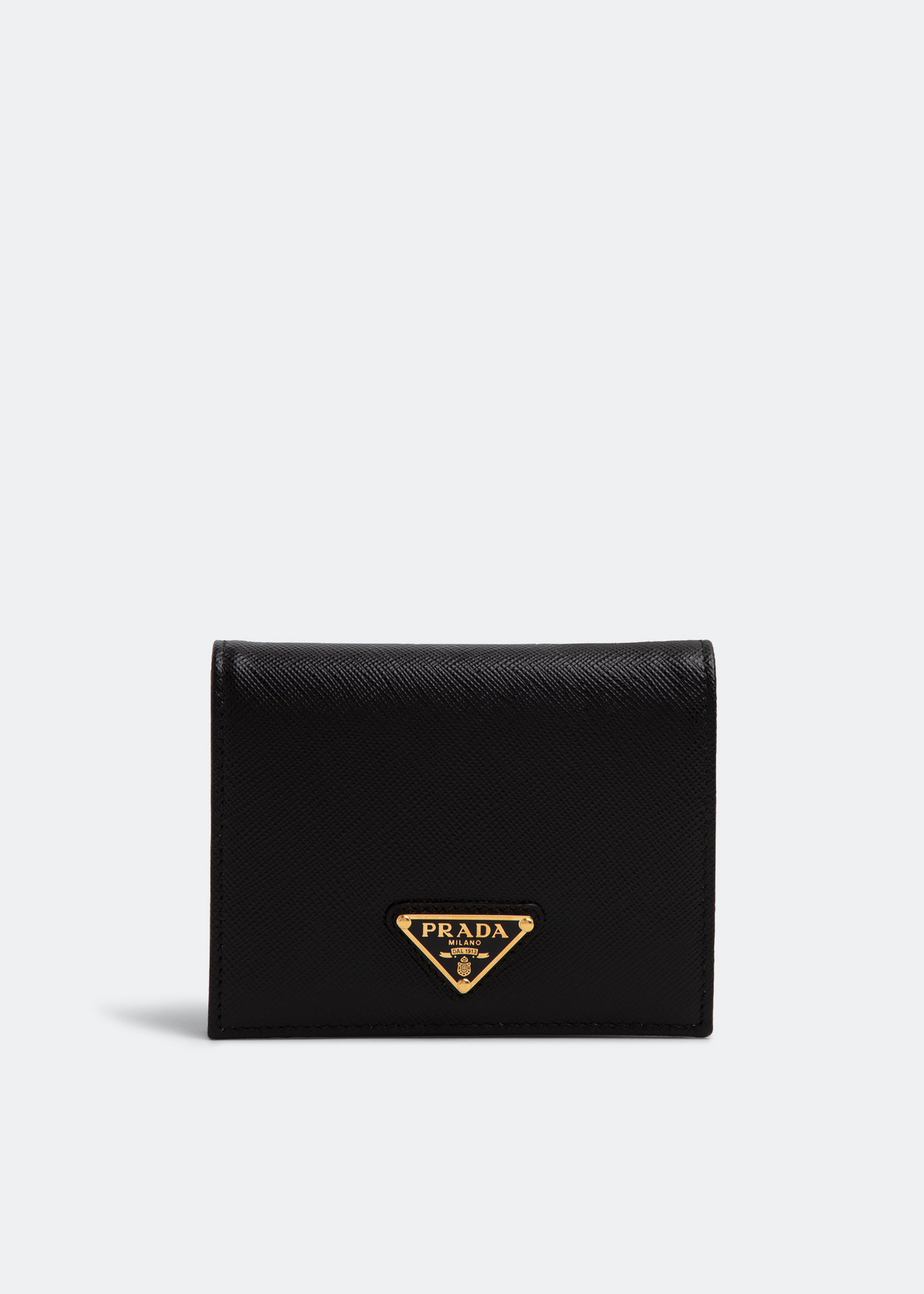 

Small Saffiano leather wallet, Black