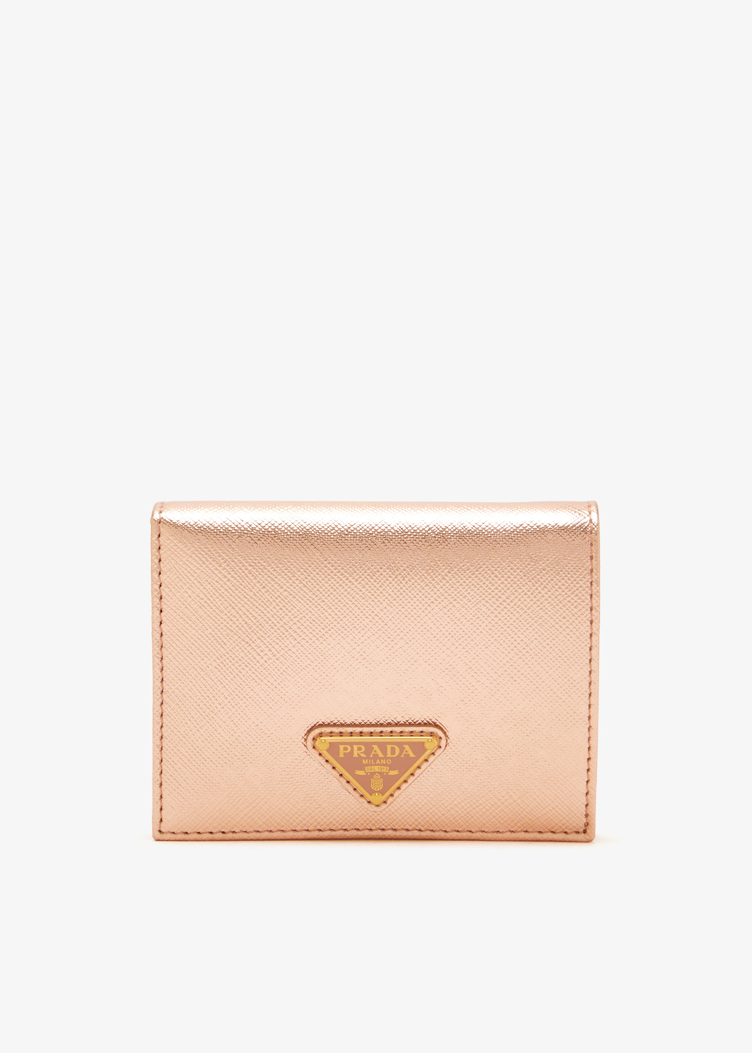 

Small Saffiano leather wallet, Pink