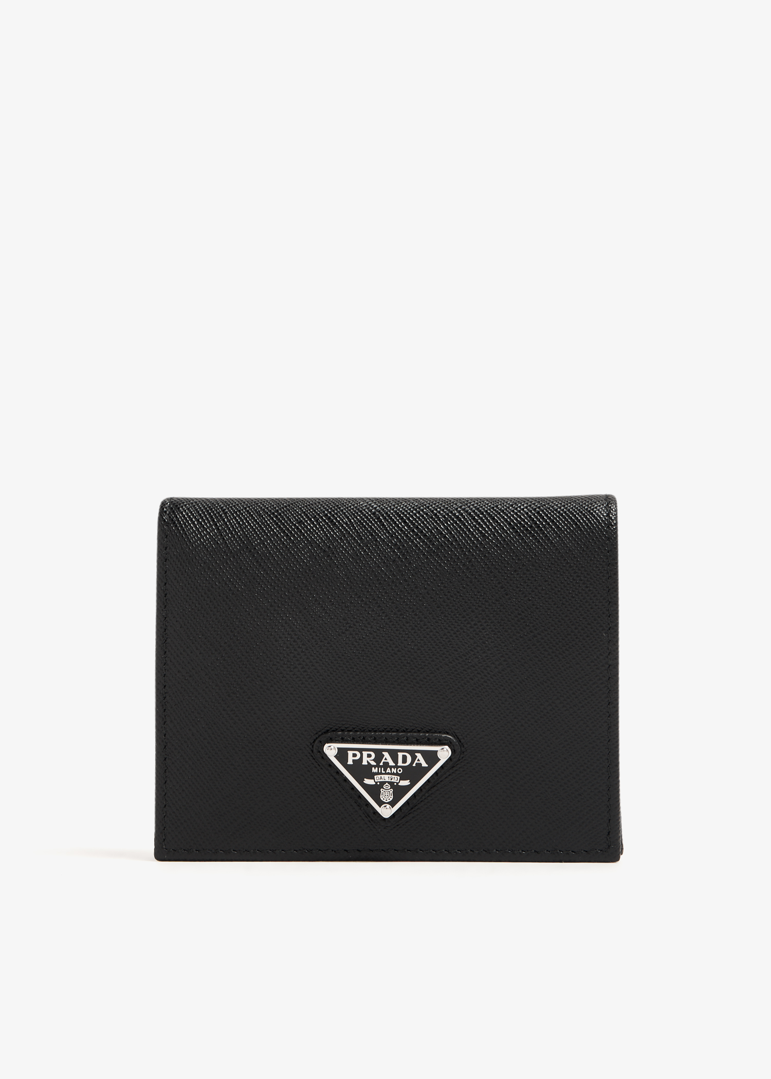 

Small Saffiano leather wallet, Black