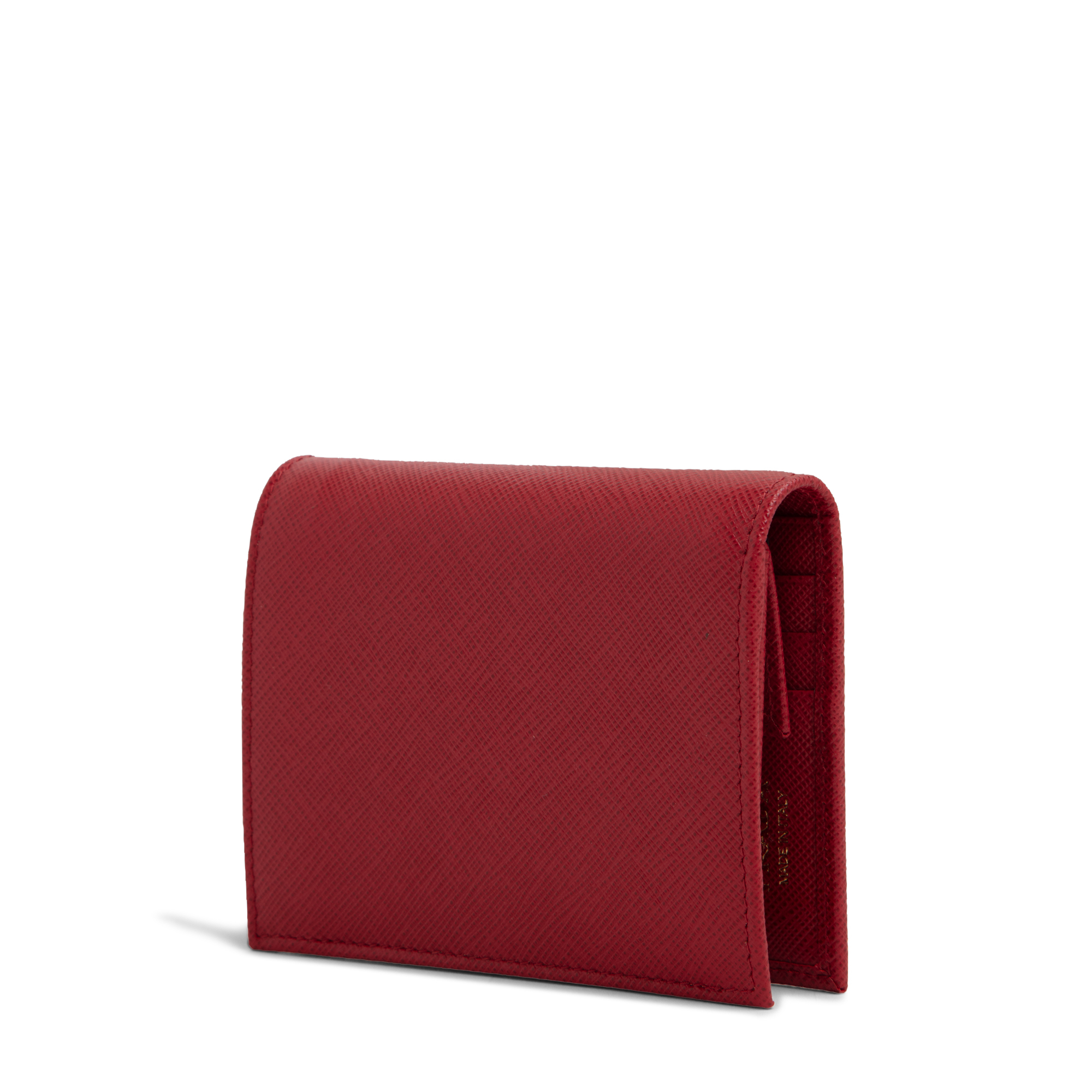

Small Saffiano leather wallet, Red