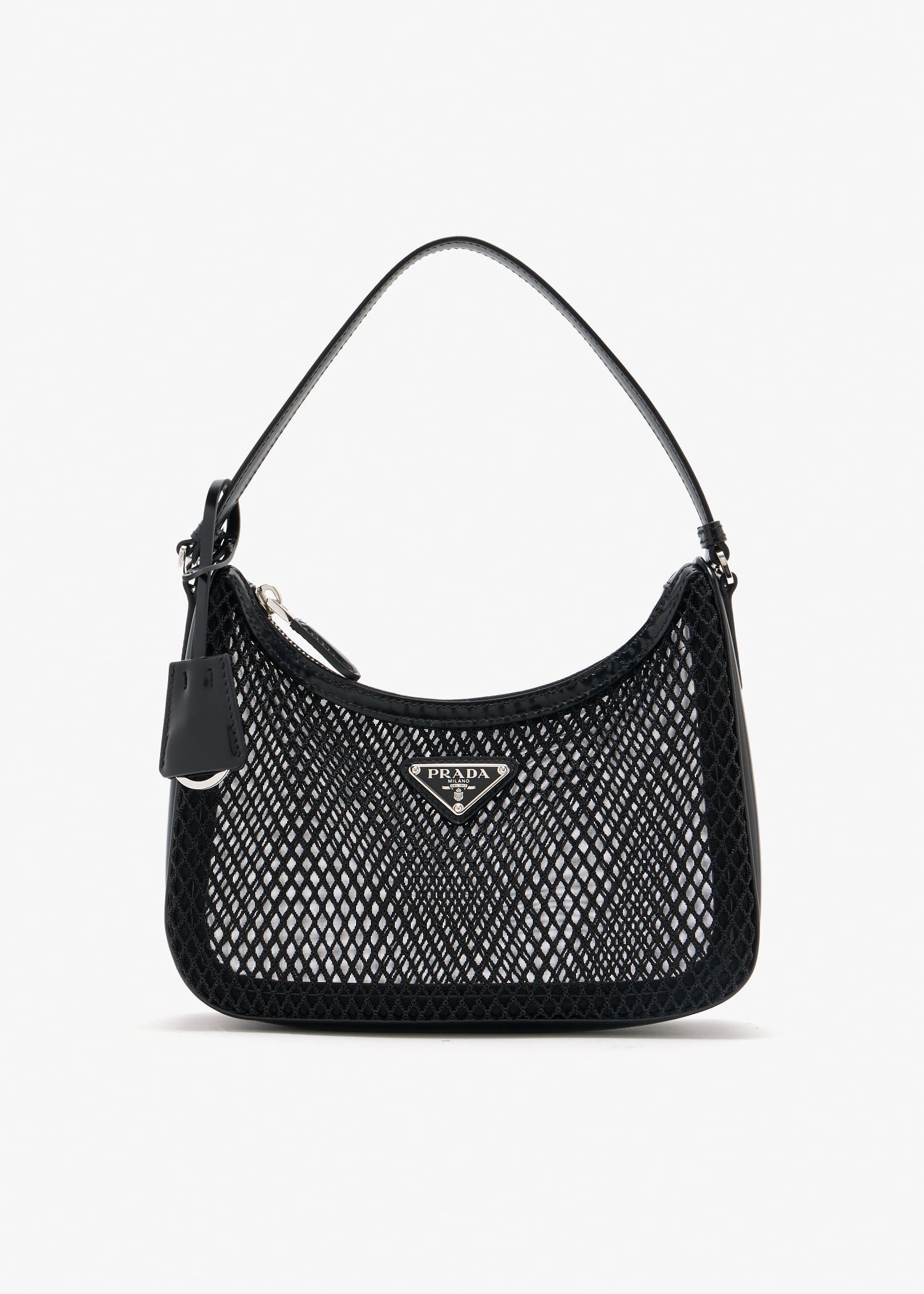

Prada Re-Edition 2005 mesh and brushed leather bag, Black