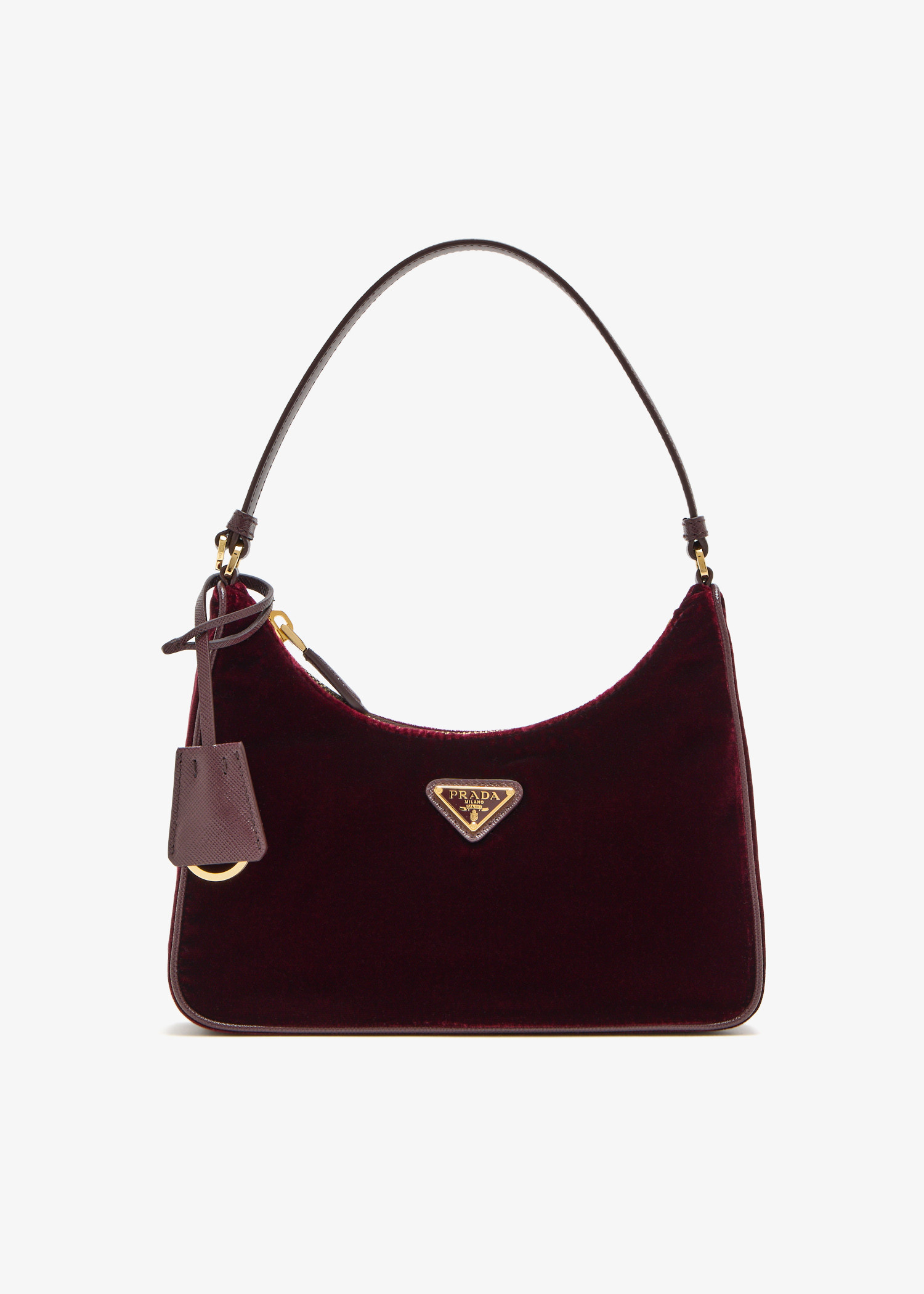 

Prada Re-Edition 2005 velvet and Saffiano mini bag, Burgundy