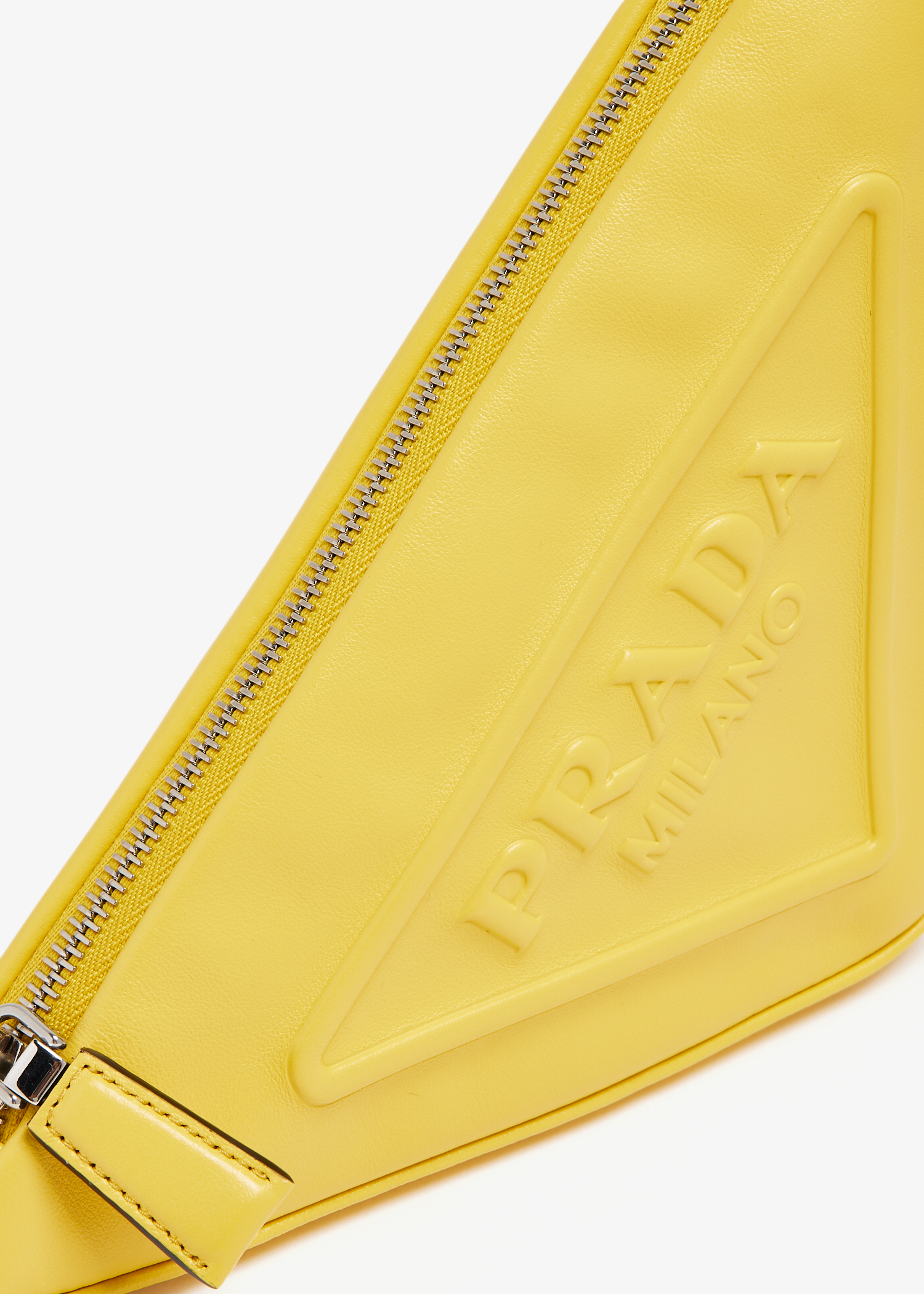 

Triangle leather pouch, Yellow