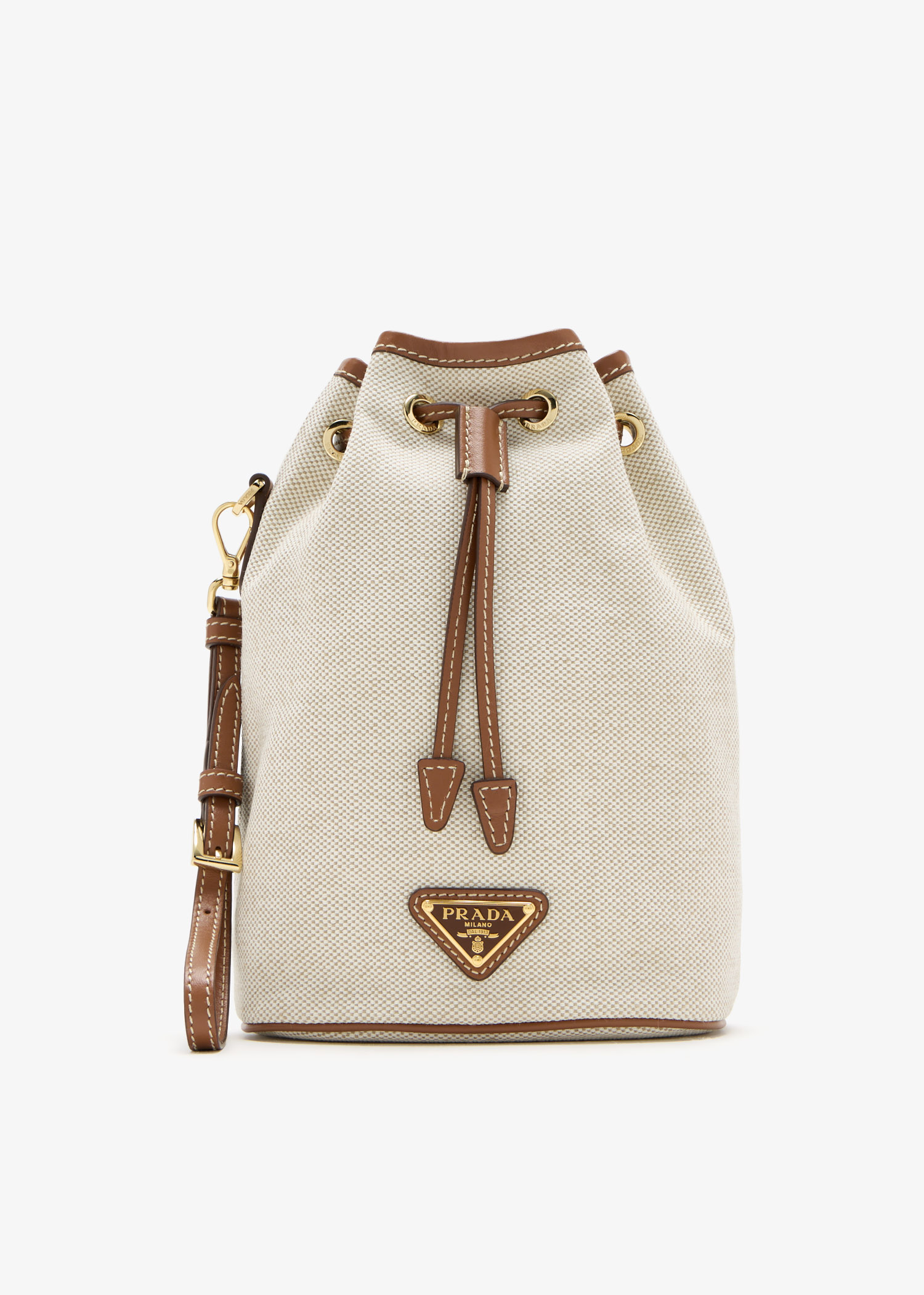 

Canvas and leather pouch, Beige