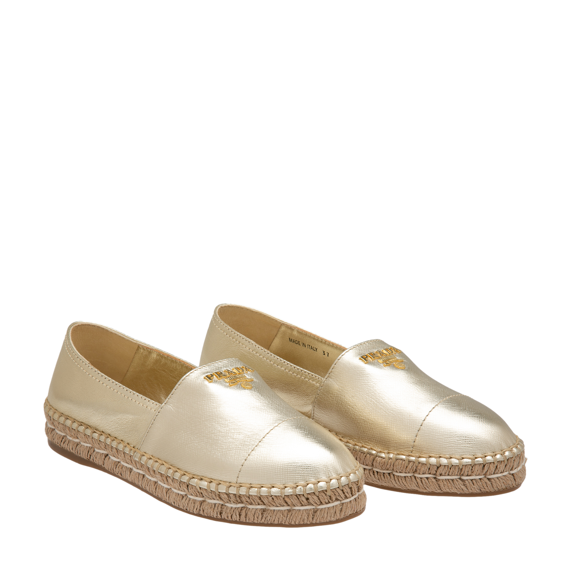 

Leather platform espadrilles, Black