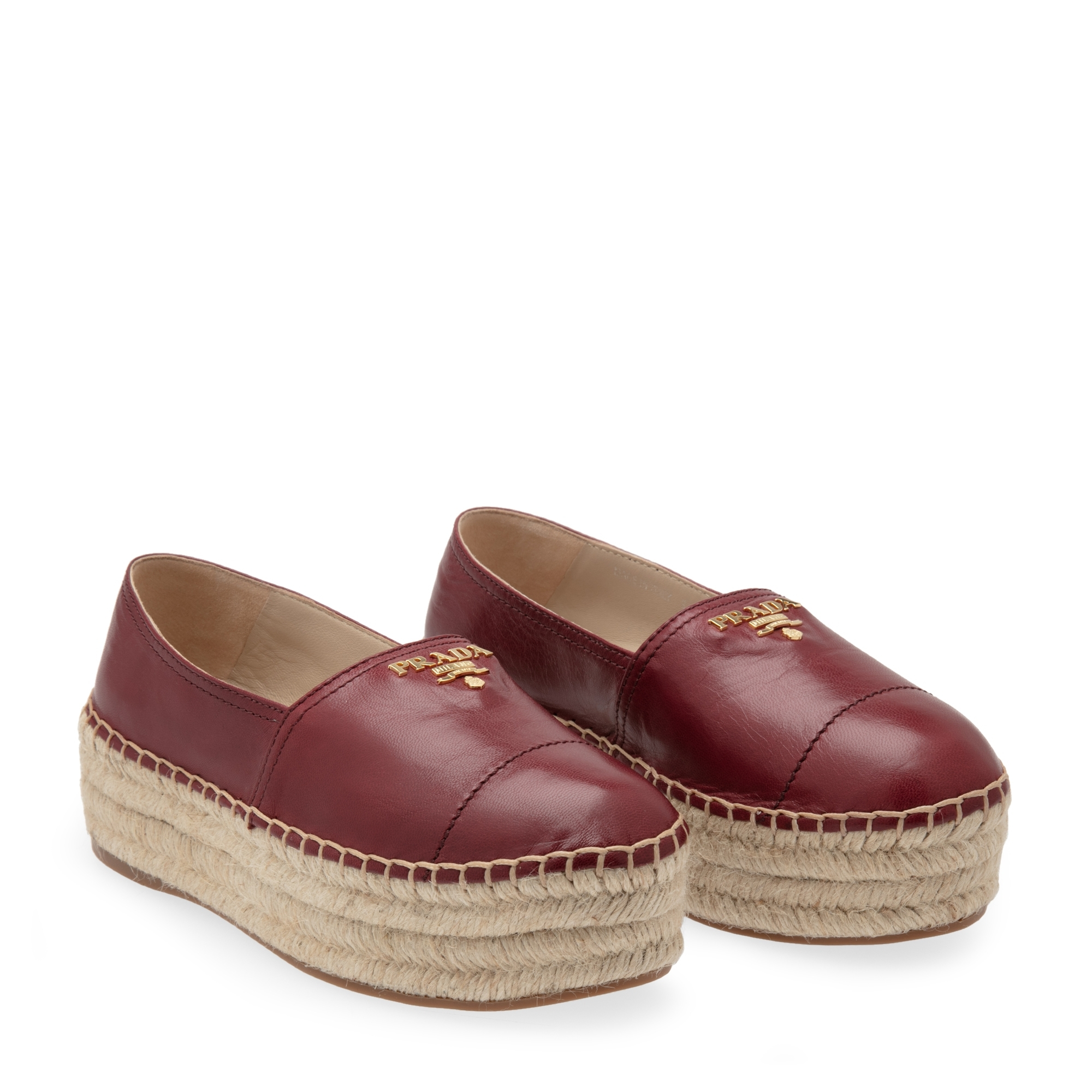 

Leather platform espadrilles, Red