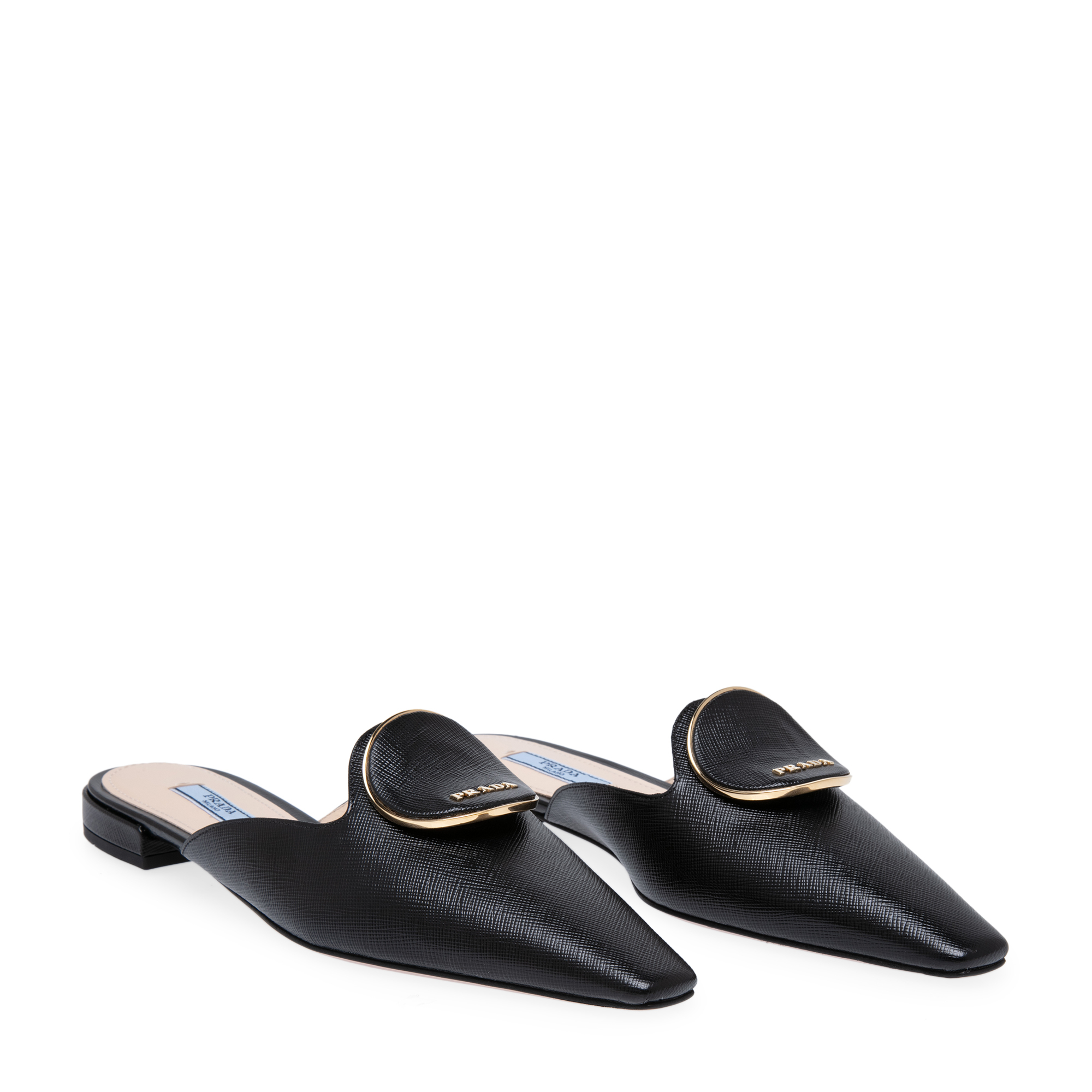 

Brushed leather mules, Black