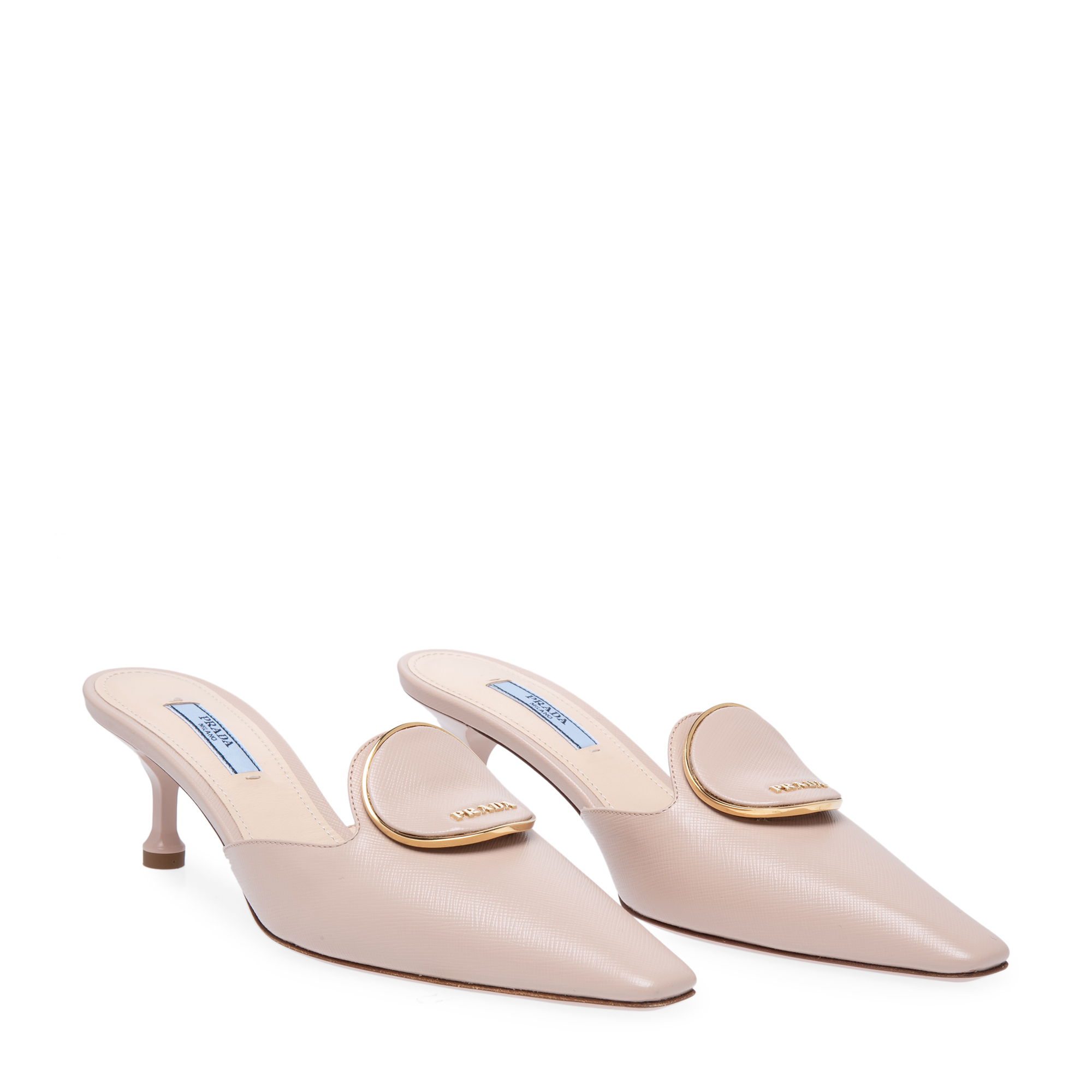 

Brushed leather mules, Beige