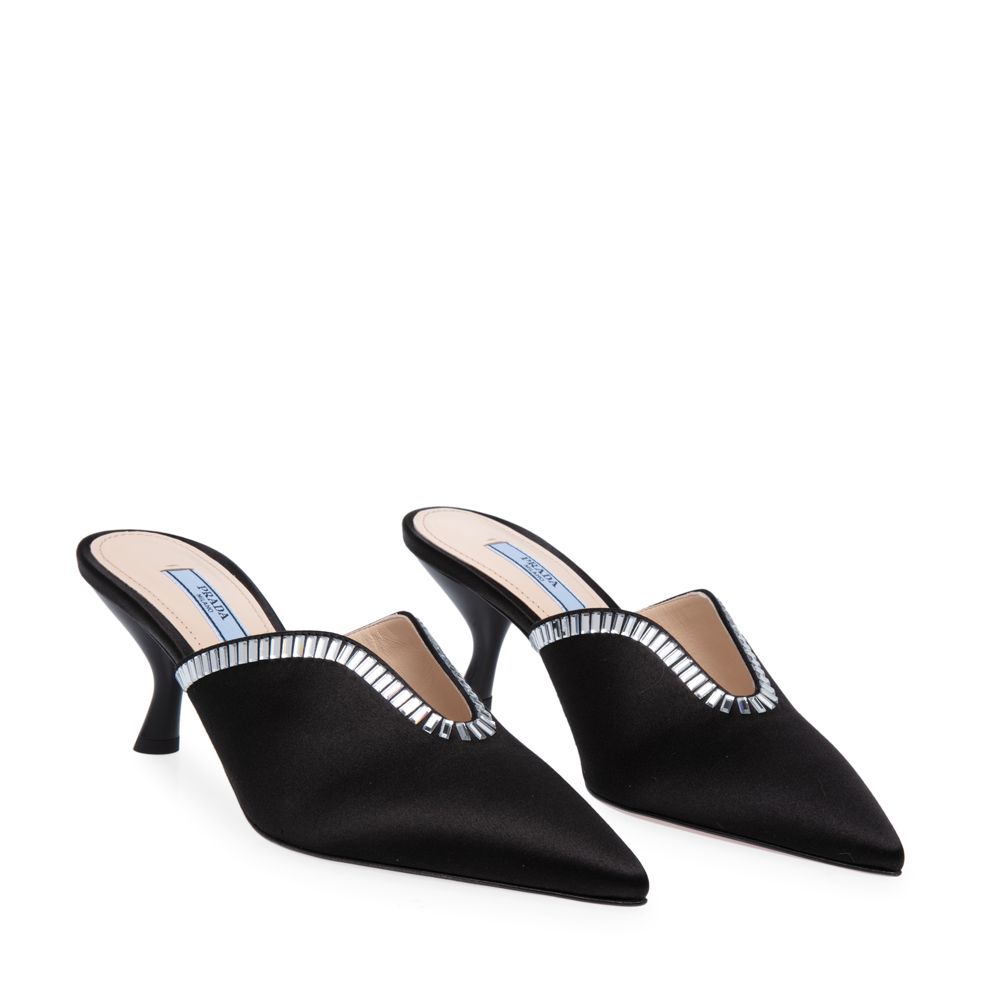 

Satin mules, Black