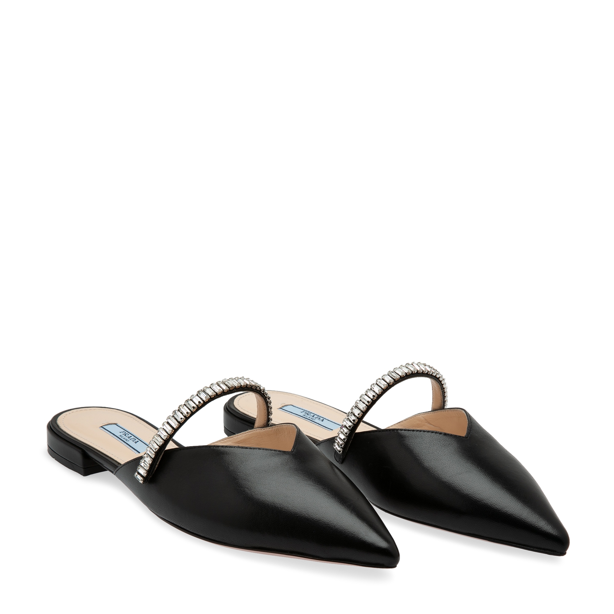 

Leather embellished mules, Black