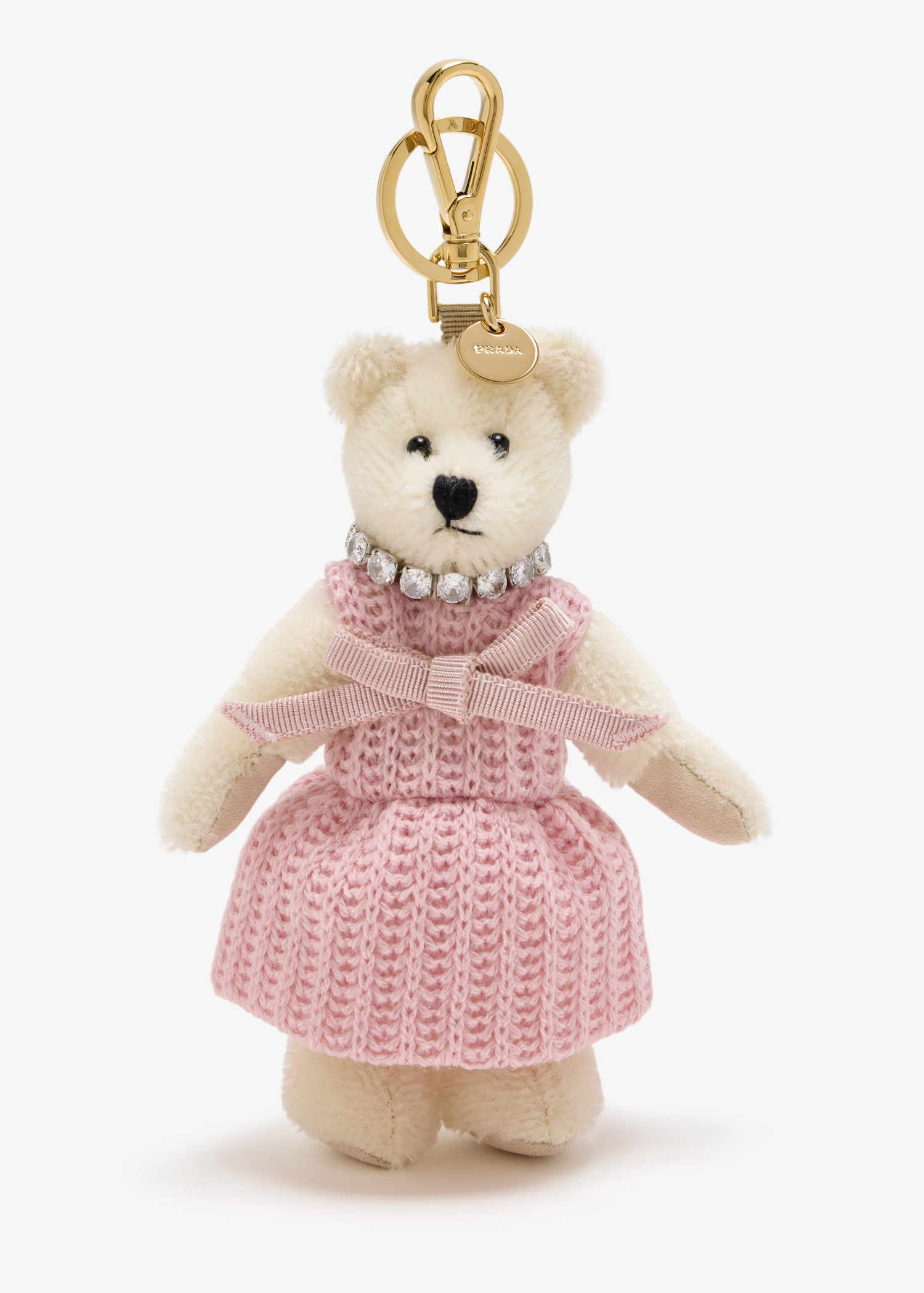 

Teddy key ring charm, White