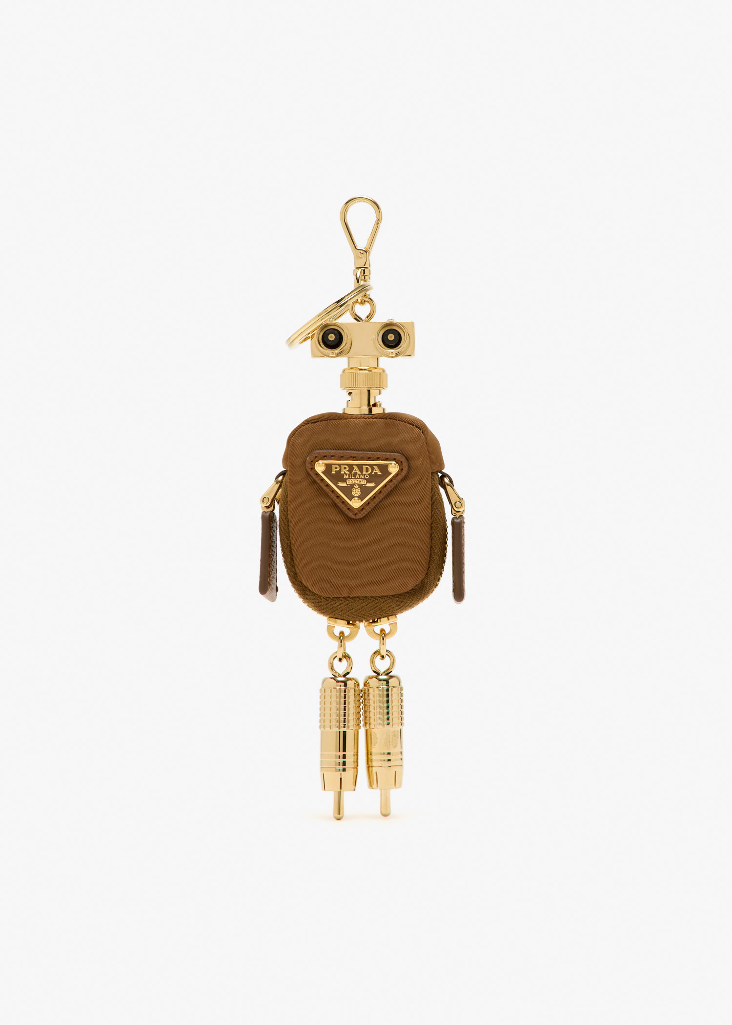 

Robot Re-Nylon bag charm, Brown