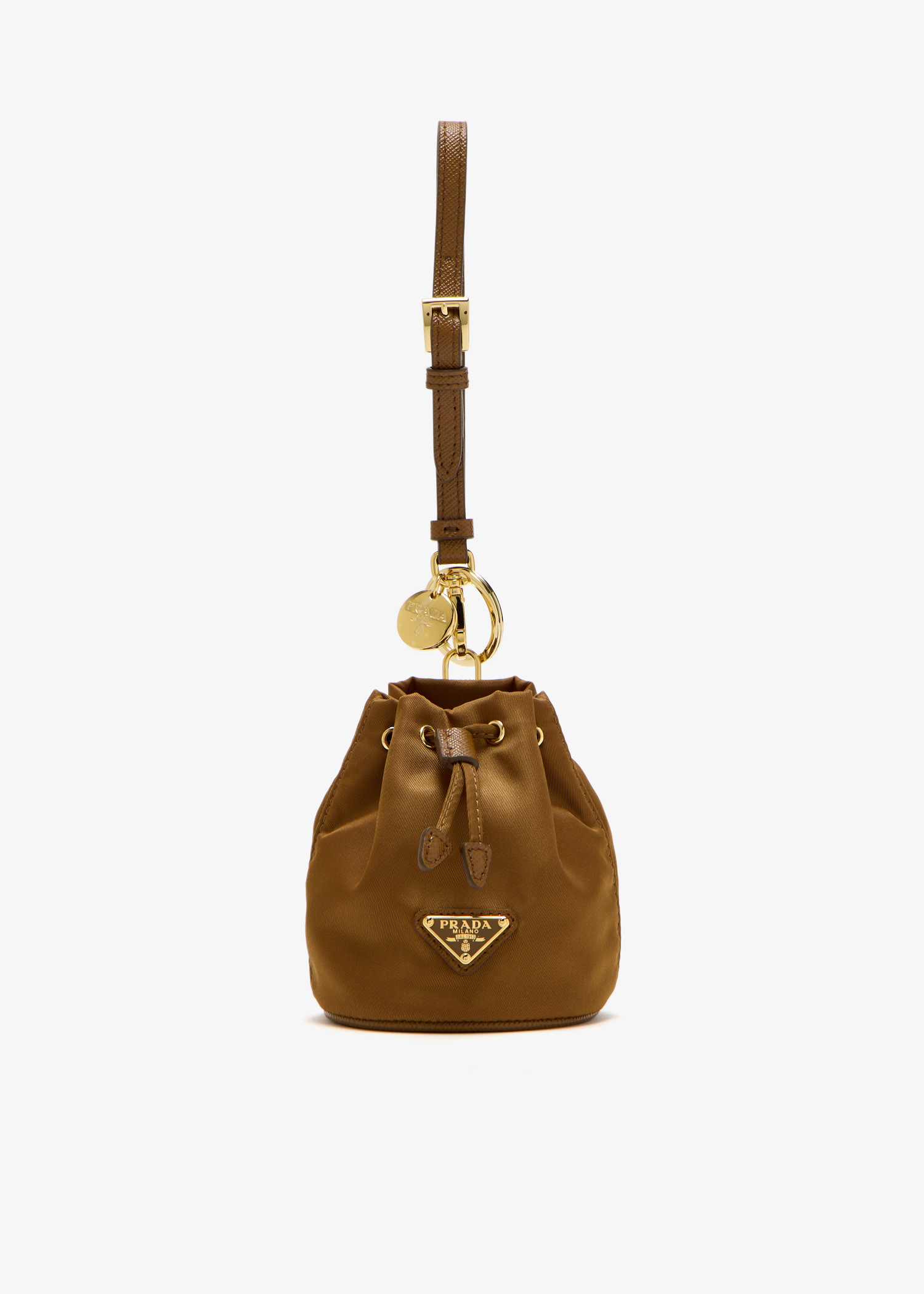 

Mini Icon Re-Nylon bag charm, Brown