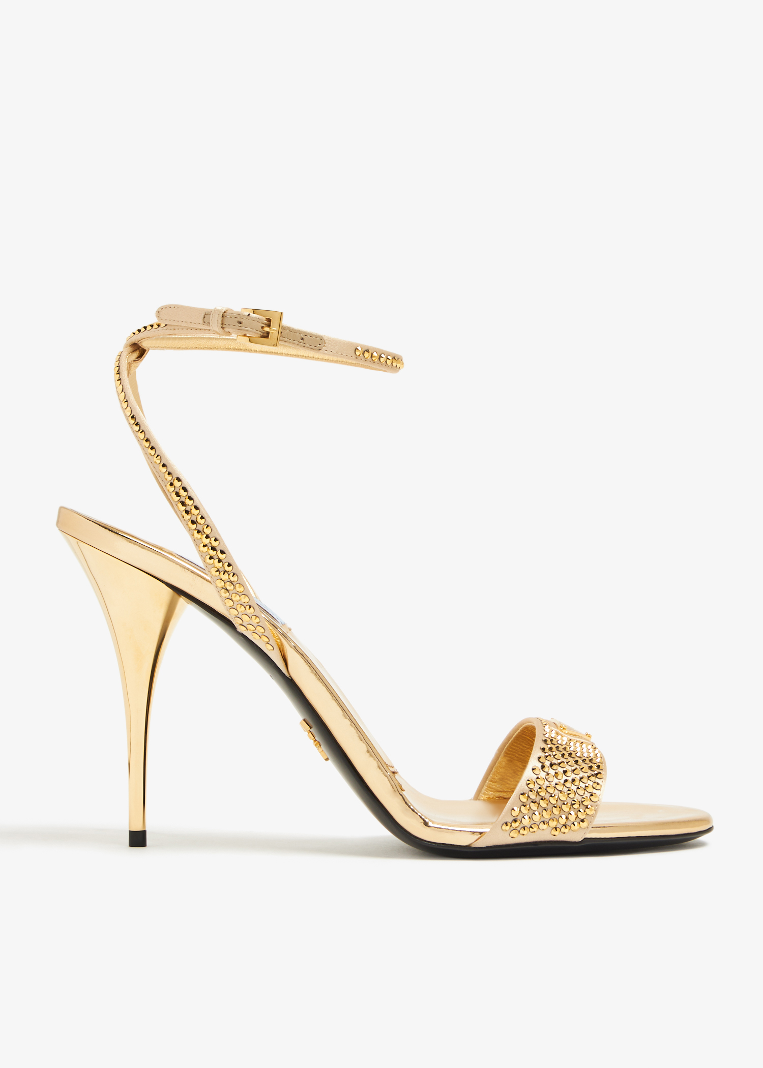 

Satin crystal sandals, Gold