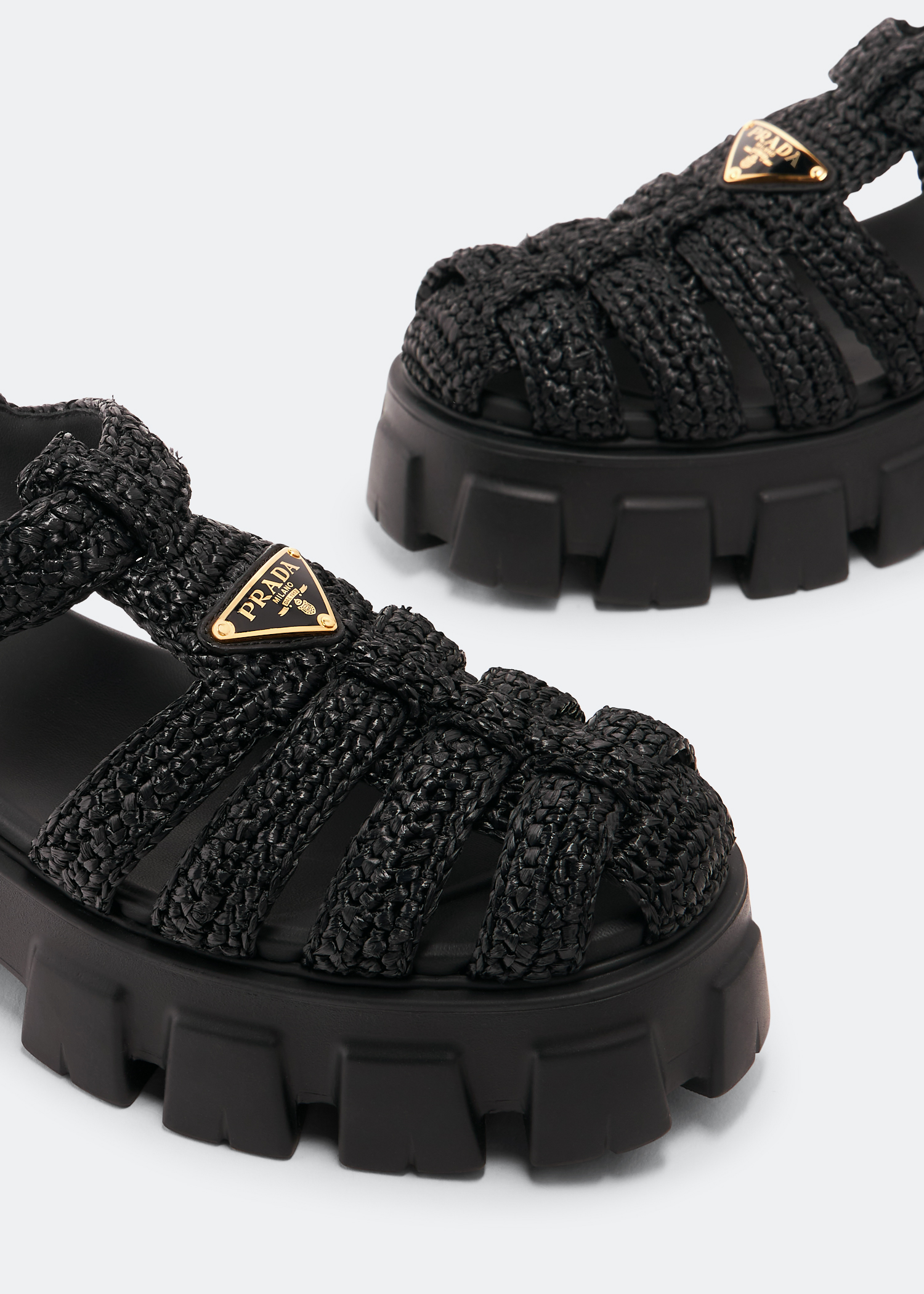 

Monolith crochet cage sandals, Black