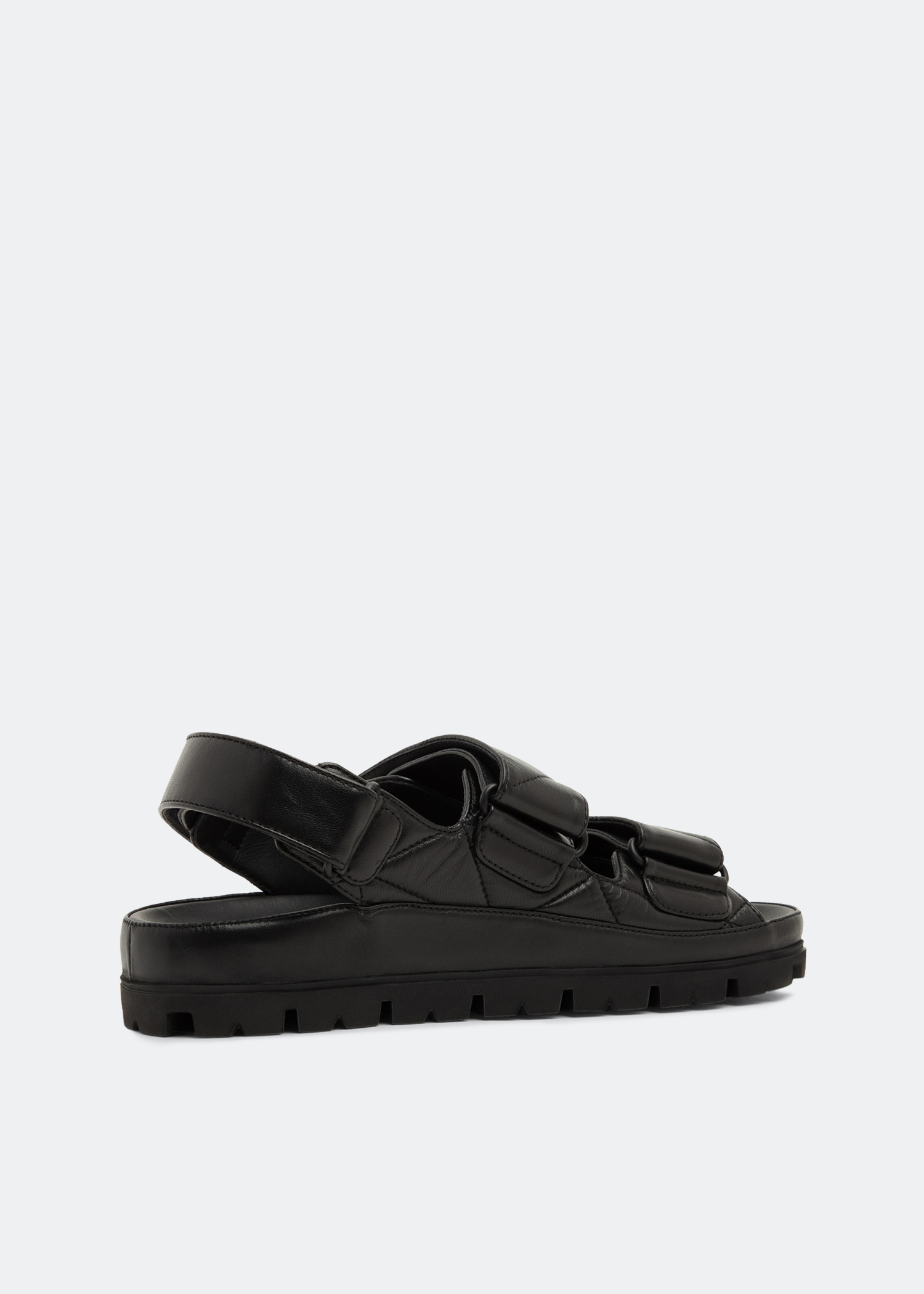 

Padded nappa leather sandals, Black
