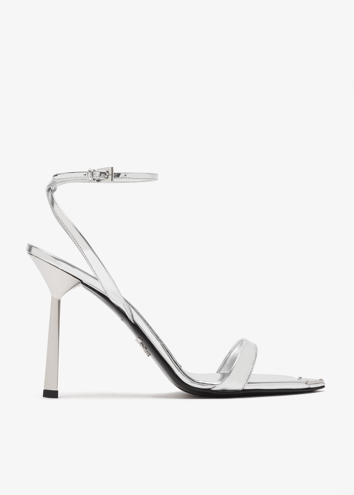 

Metallic leather sandals, Silver