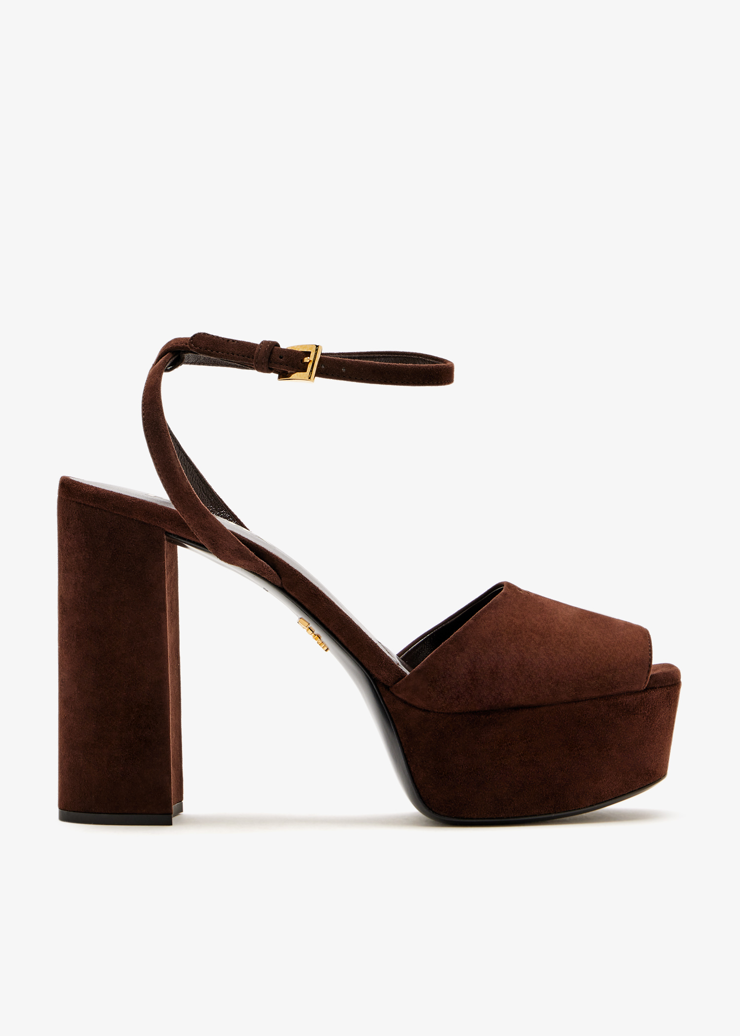 

Suede platform sandals, Brown