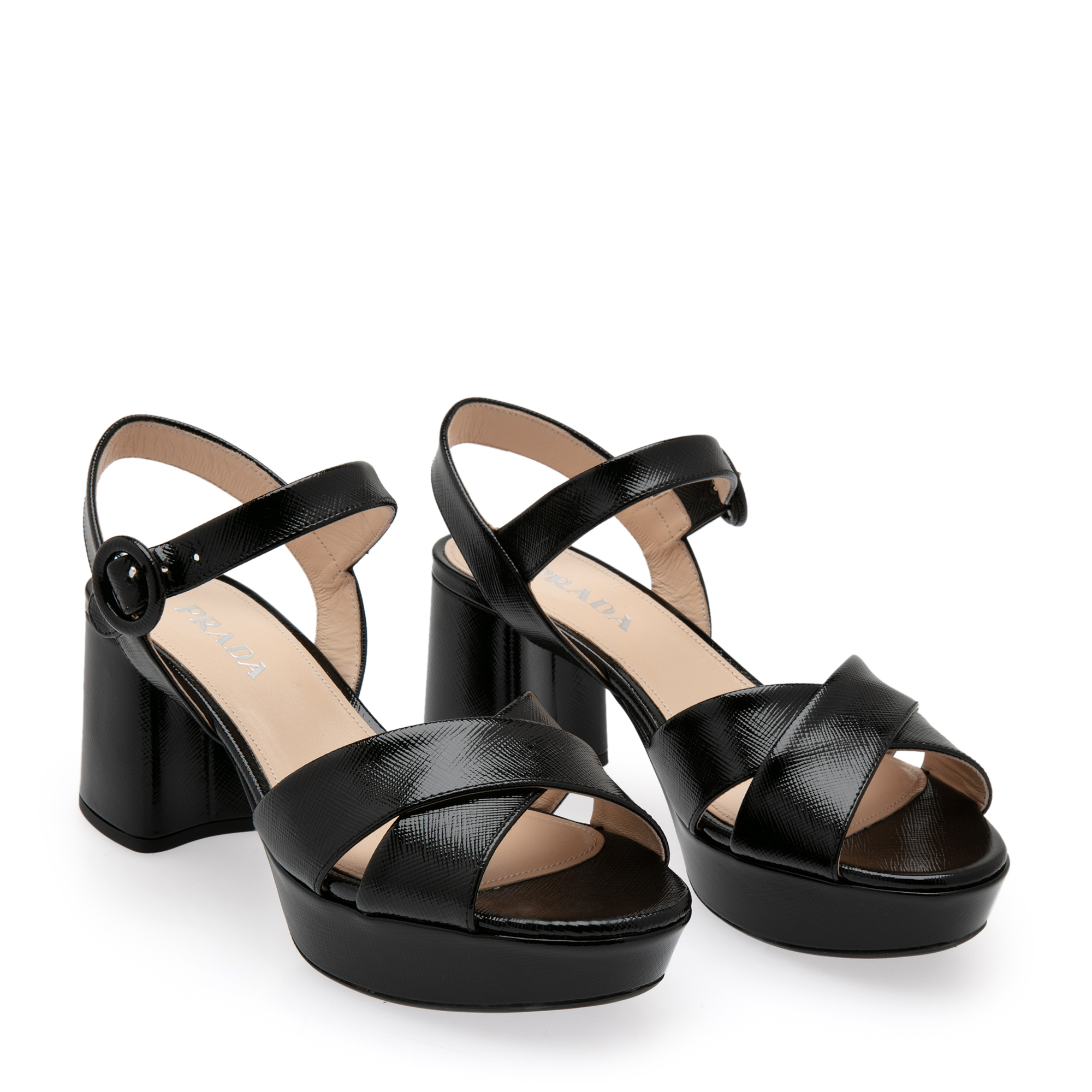 

Patent leather sandals, Black
