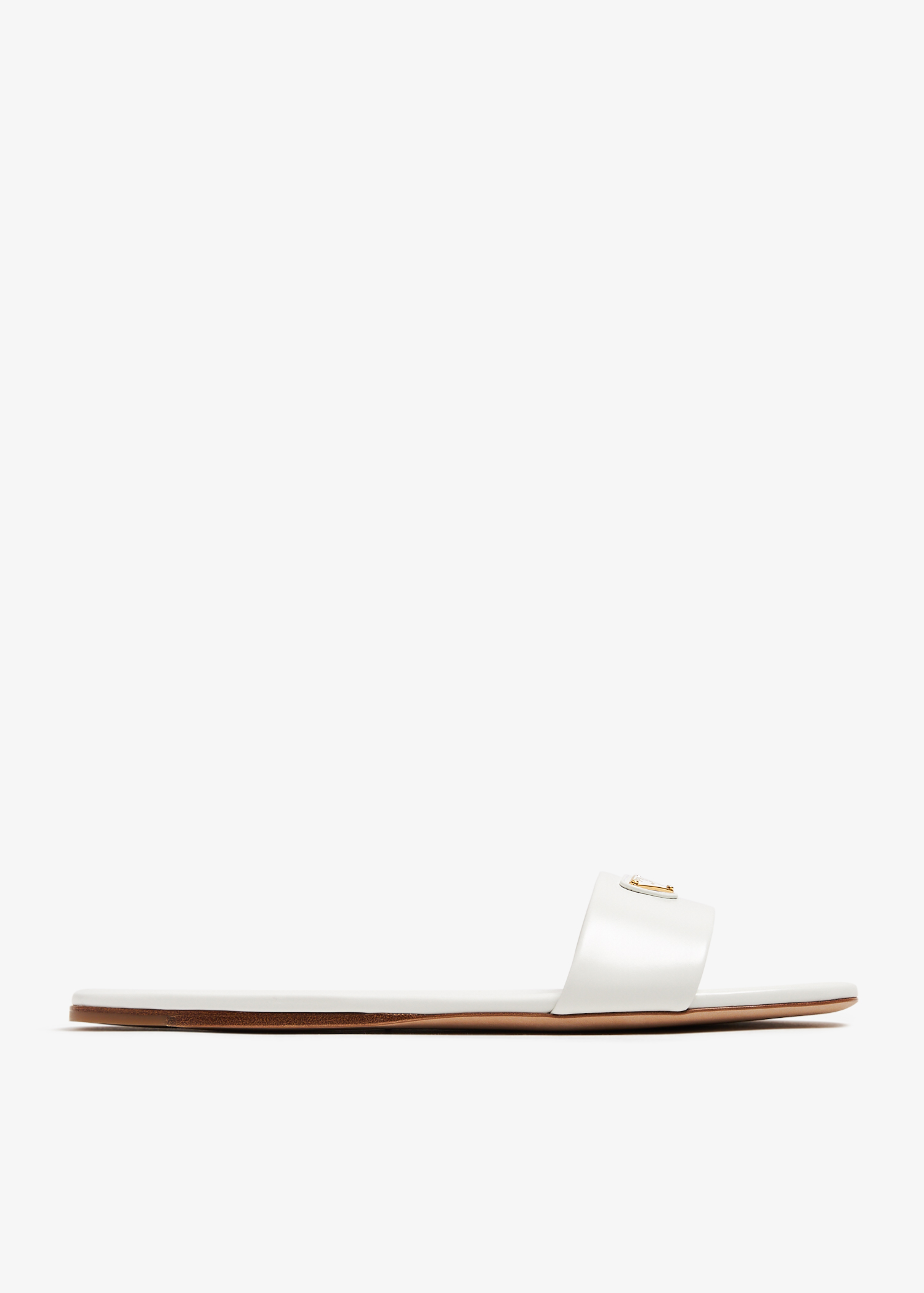 

Leather slides, White